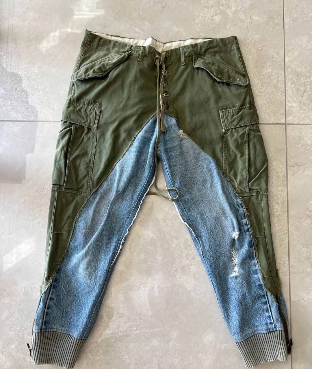 Greg Lauren Greg Lauren Patchwork gunmetal overalls Size US 32 / EU 48 - 1 Thumbnail