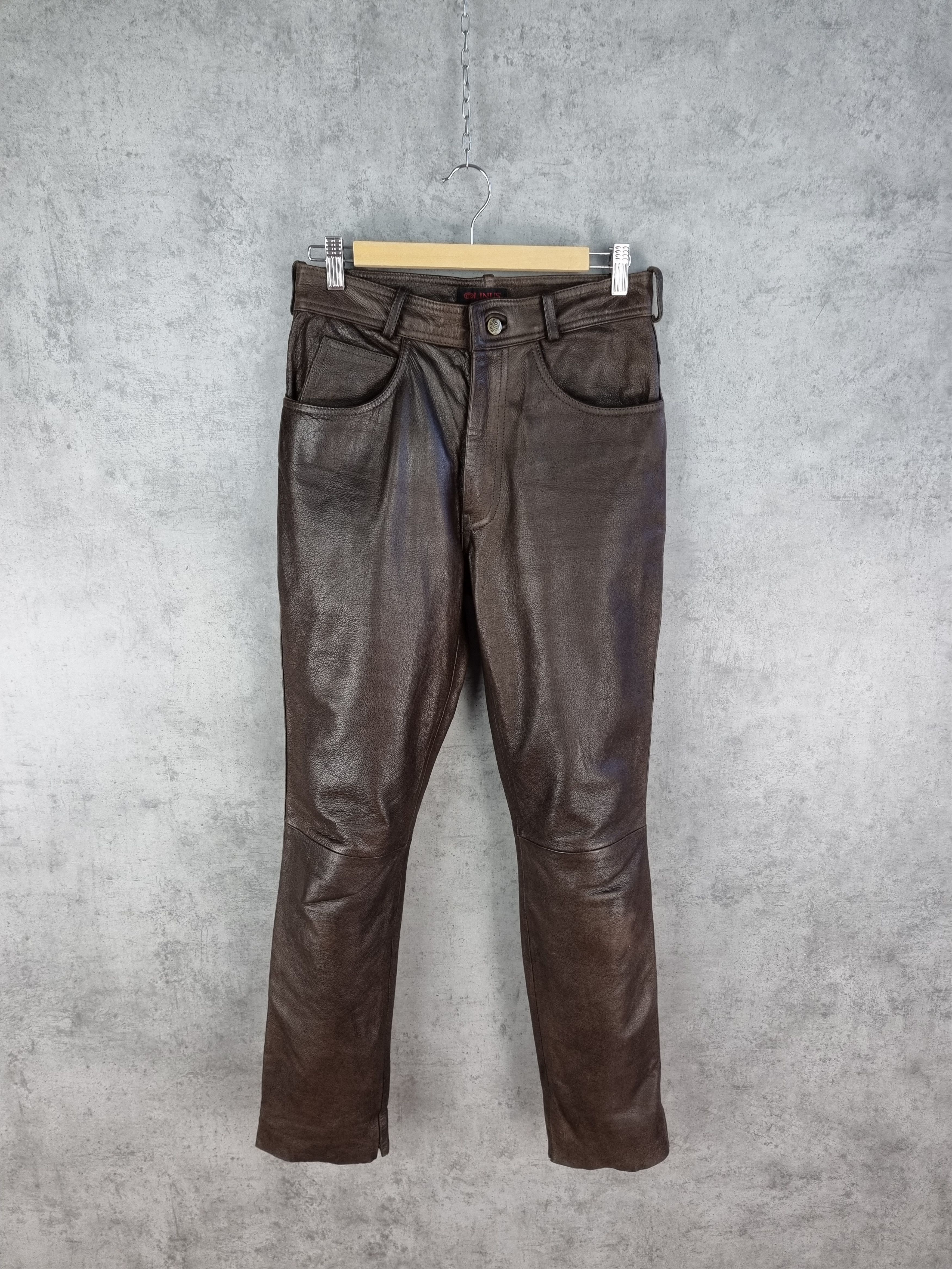 Rare Genuine Leather Motorcycle Biker Pants Vintage