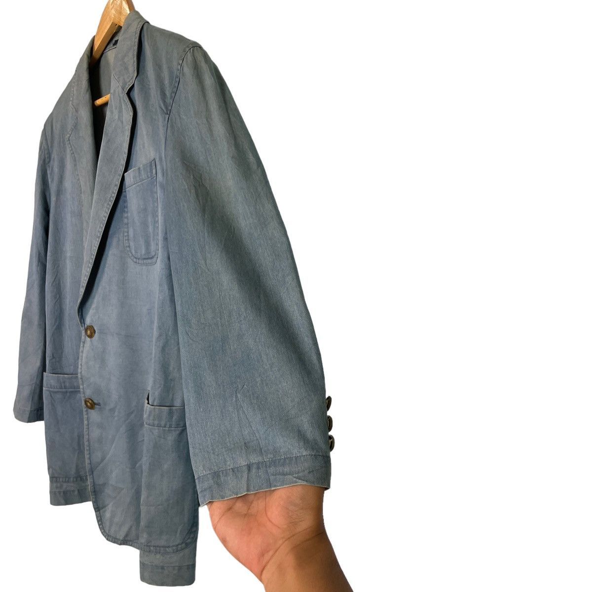 Burberry Burberrys Denim Blue Burberrys Buttons Coat Size US S / EU 44-46 / 1 - 11 Thumbnail