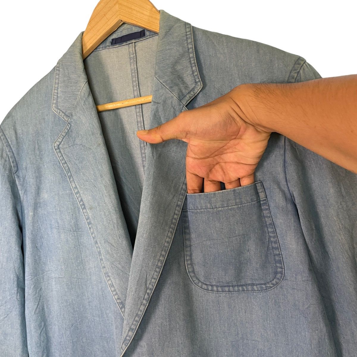 Burberry Burberrys Denim Blue Burberrys Buttons Coat Size US S / EU 44-46 / 1 - 10 Thumbnail
