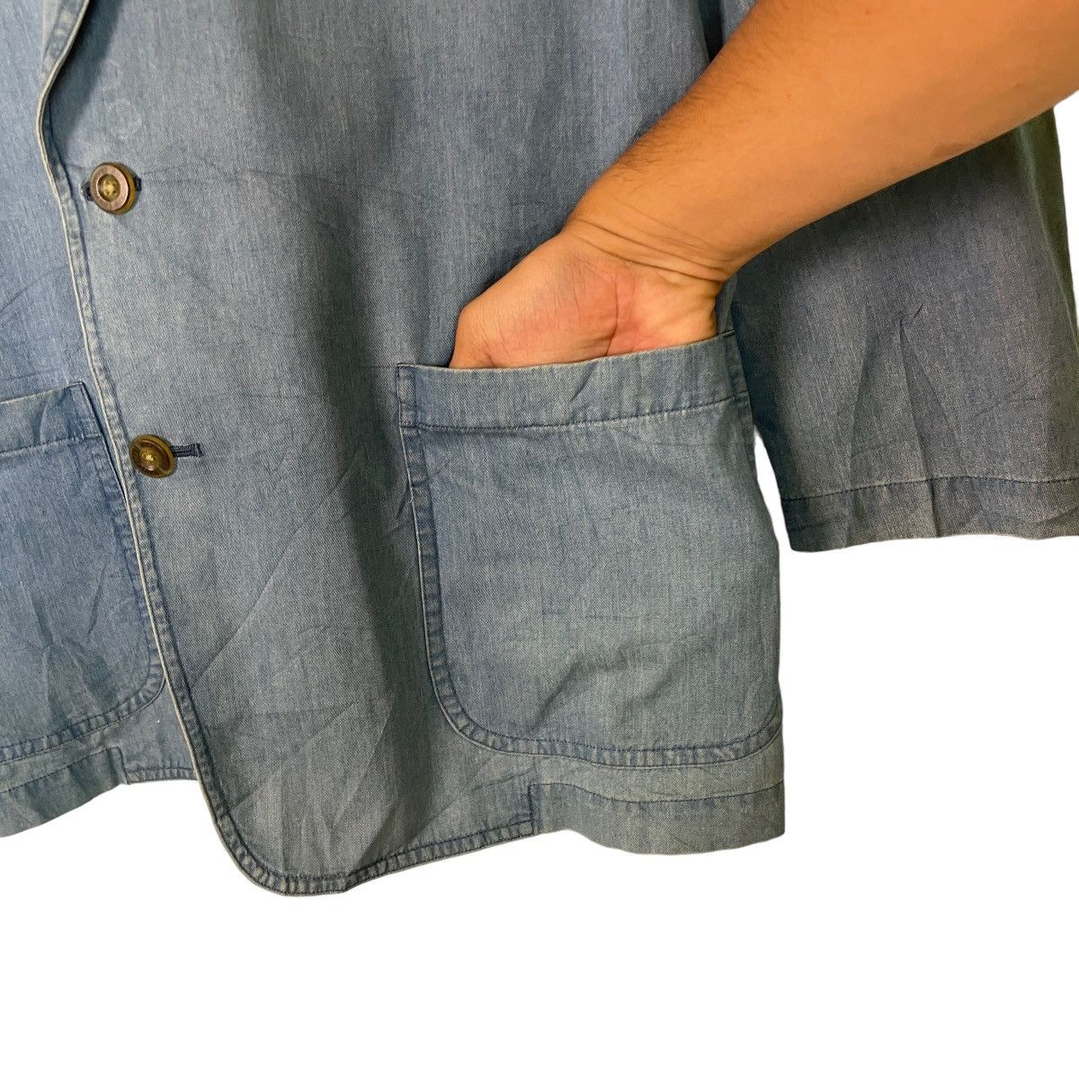 Burberry Burberrys Denim Blue Burberrys Buttons Coat Size US S / EU 44-46 / 1 - 9 Thumbnail