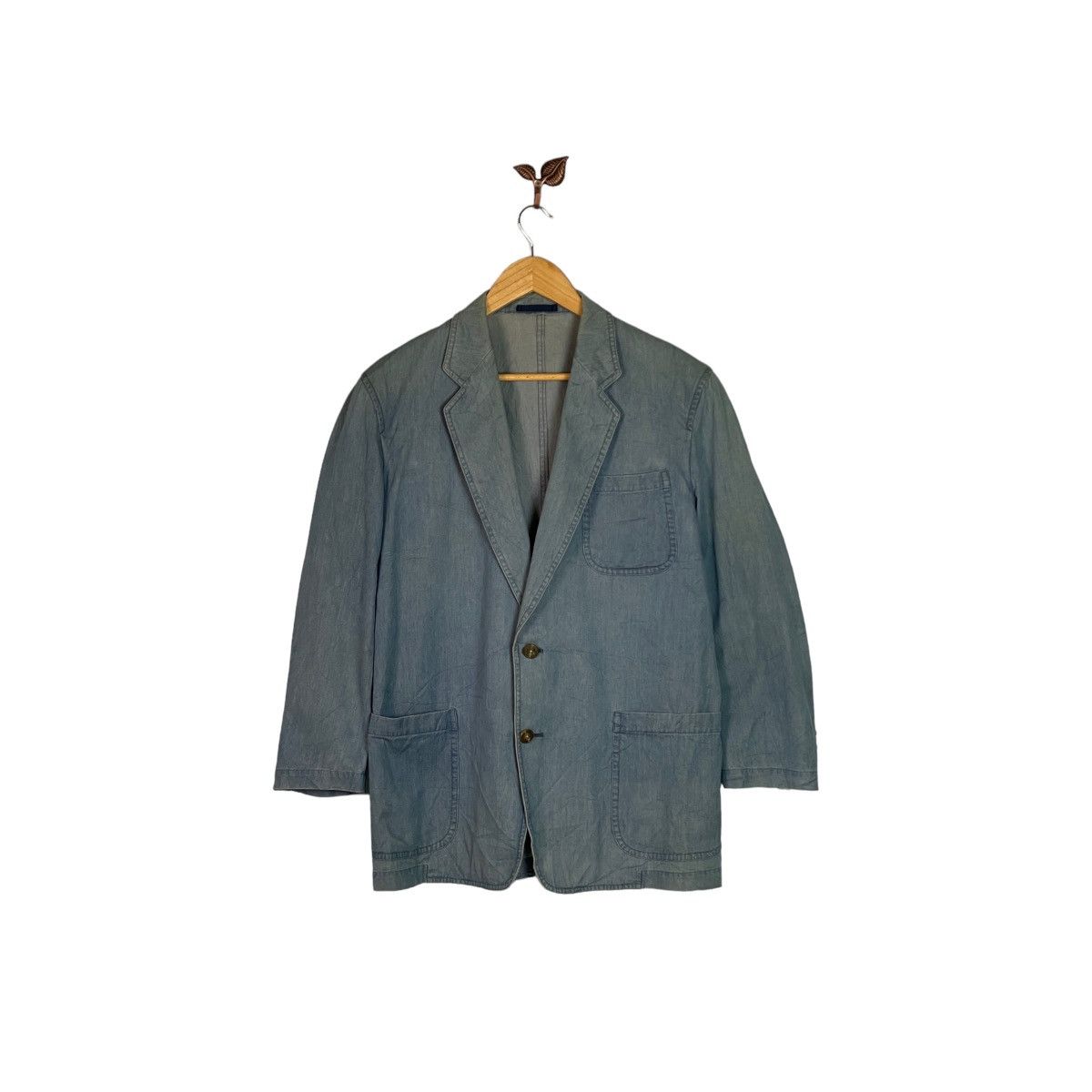 Burberry Burberrys Denim Blue Burberrys Buttons Coat Size US S / EU 44-46 / 1 - 1 Thumbnail