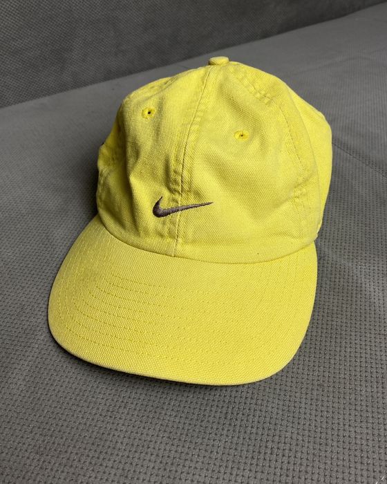 Nike Nike Yellow 90s Vintage Cap Hat Y2K Center Swoosh | Grailed