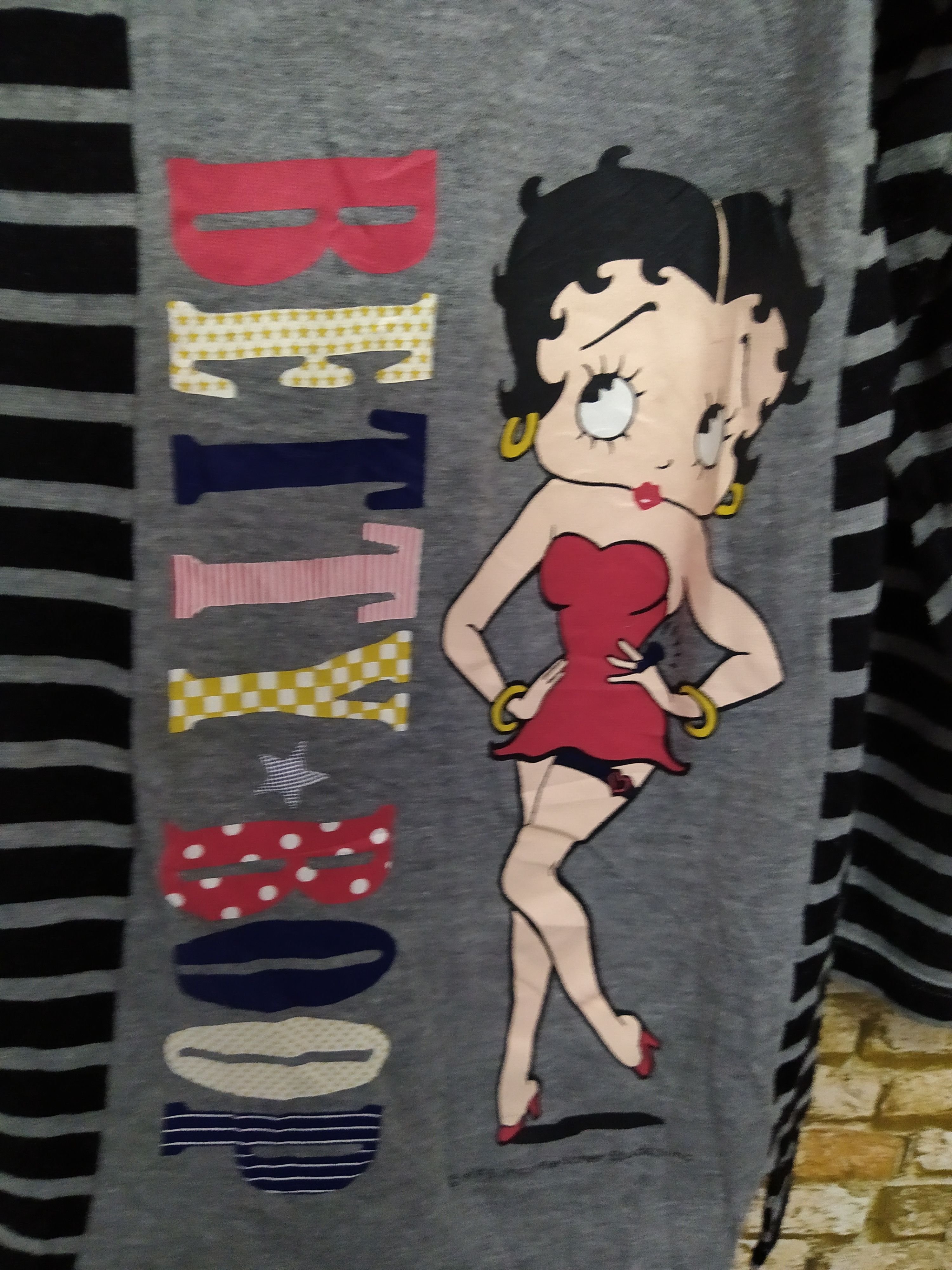 Cartoon Network 90s BETTY BOOP STRIPE SWEATSHIRT KFS FLEISCHER (B676) Size US M / EU 48-50 / 2 - 2 Thumbnail