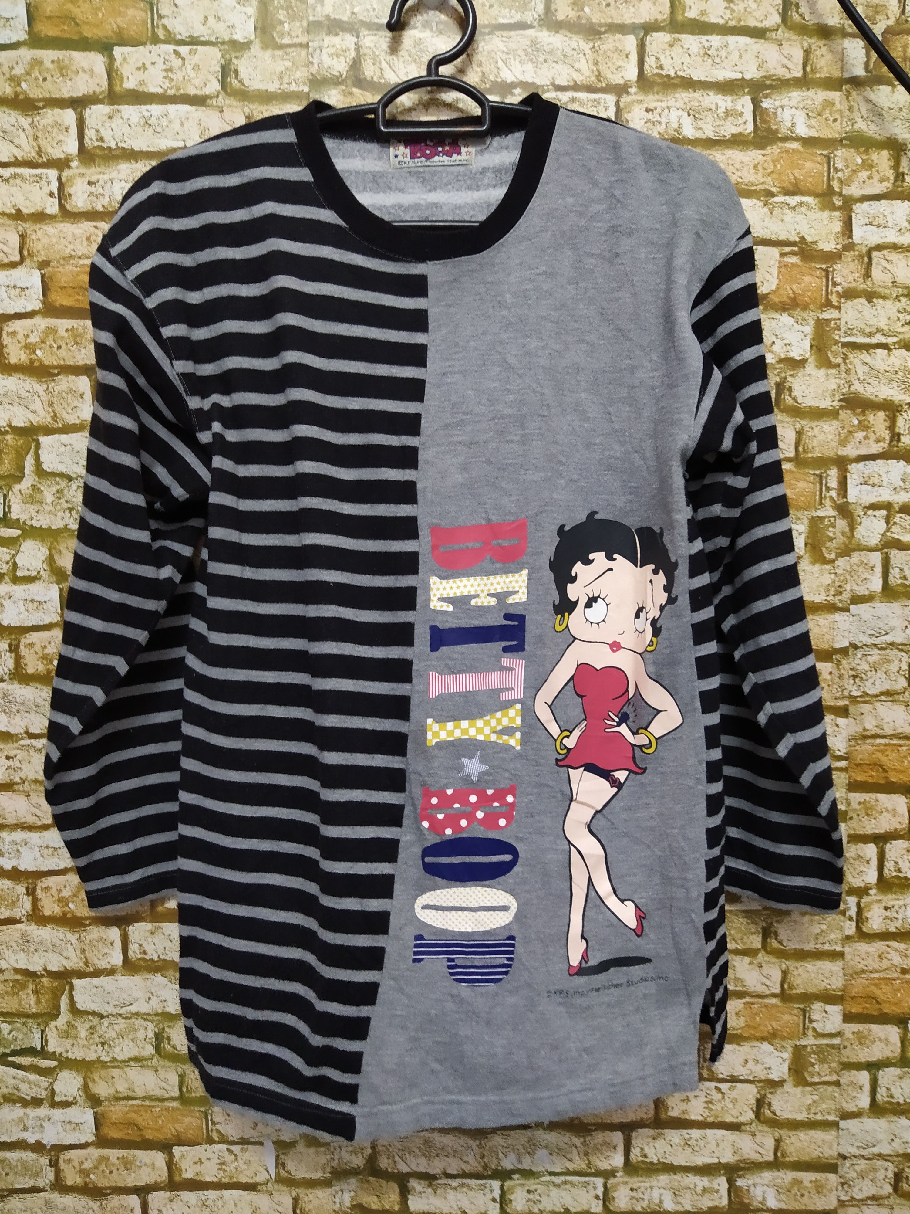 Cartoon Network 90s BETTY BOOP STRIPE SWEATSHIRT KFS FLEISCHER (B676) Size US M / EU 48-50 / 2 - 1 Thumbnail