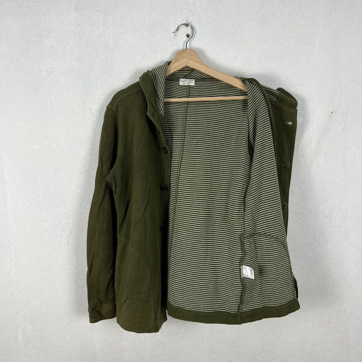 Japanese Brand VINTAGE GLOBAL WORK JAPAN HOODIE BUTTON JACKET Size US M / EU 48-50 / 2 - 8 Thumbnail