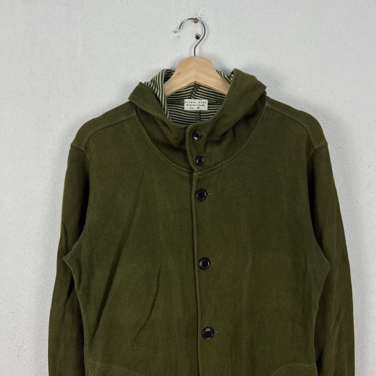 Japanese Brand VINTAGE GLOBAL WORK JAPAN HOODIE BUTTON JACKET Size US M / EU 48-50 / 2 - 3 Thumbnail