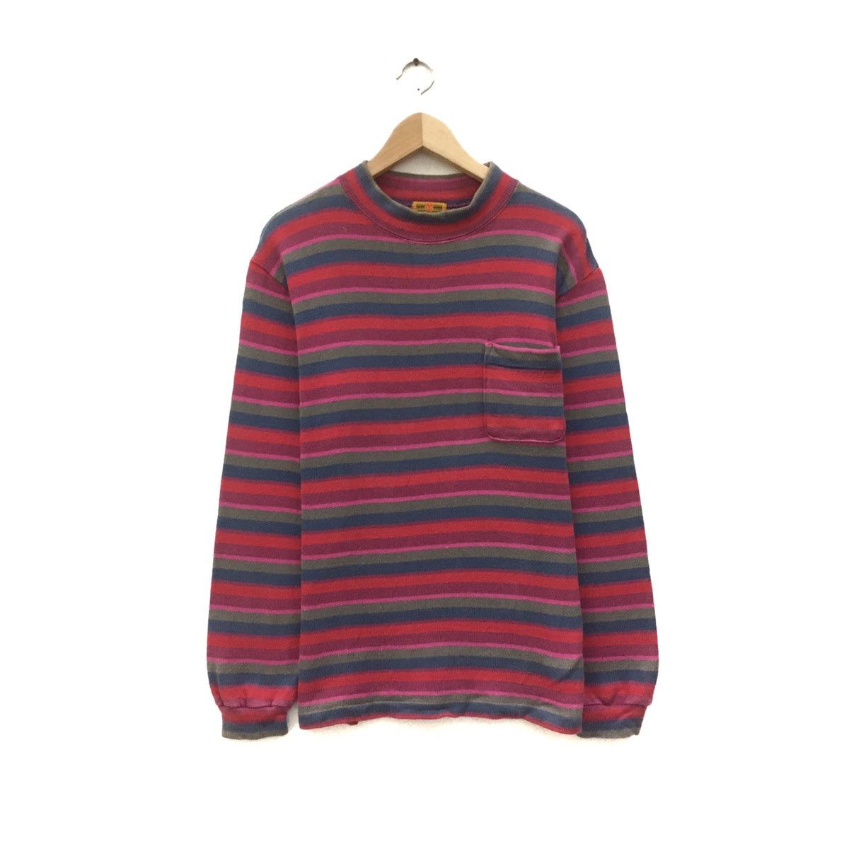 Japanese Brand Vintage Sweatshirt CrewNeck Multicolour Stripes Design Size US M / EU 48-50 / 2 - 1 Thumbnail