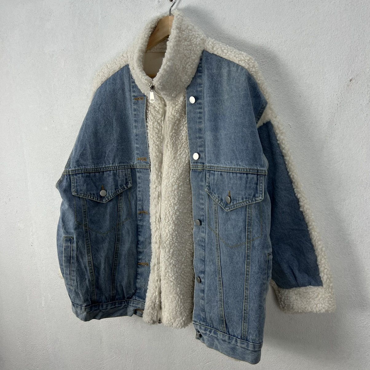 Japanese Brand RARE NANG9 DENIM PLUS FLEECE B3 STYLE JACKET Size US L / EU 52-54 / 3 - 2 Thumbnail