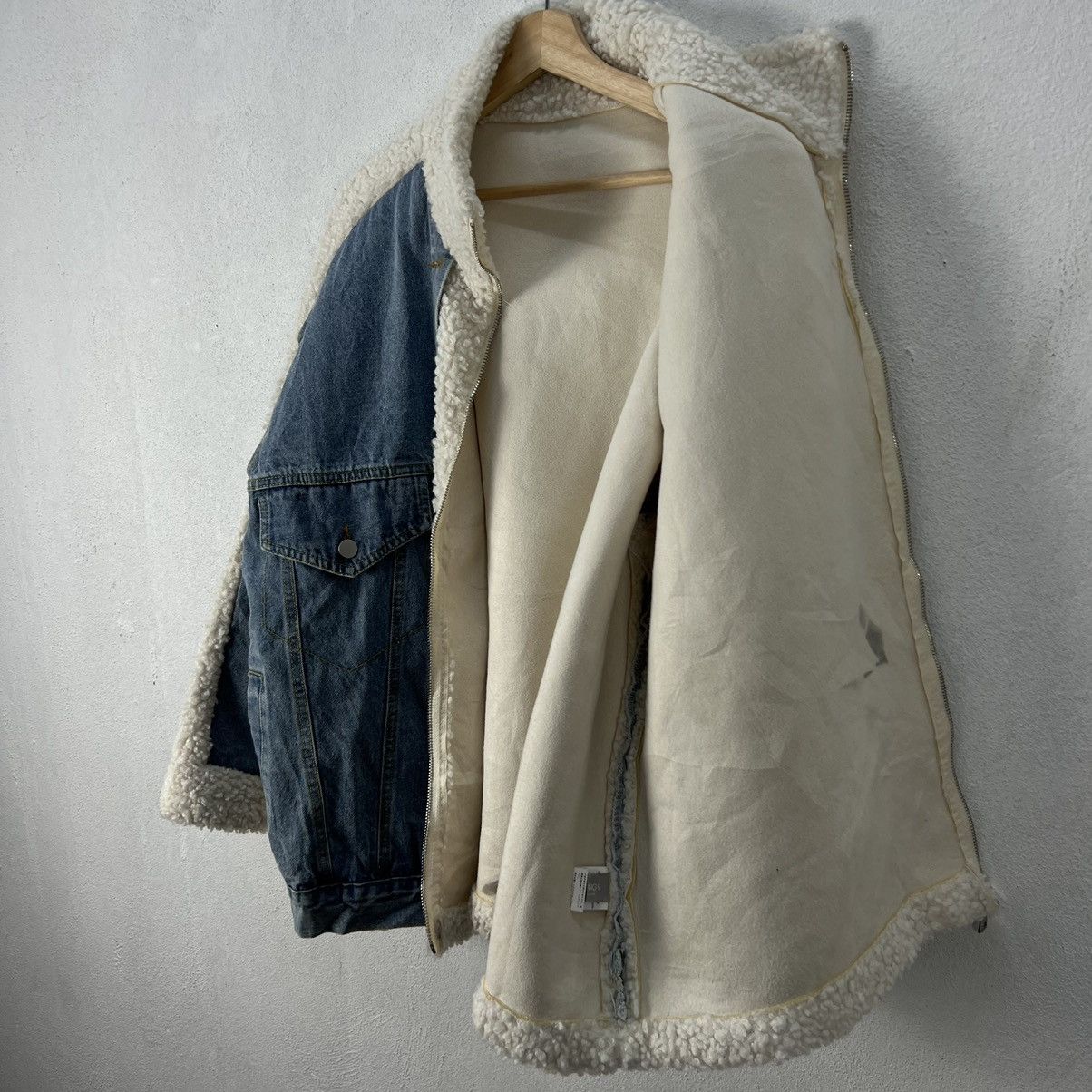 Japanese Brand RARE NANG9 DENIM PLUS FLEECE B3 STYLE JACKET Size US L / EU 52-54 / 3 - 12 Thumbnail