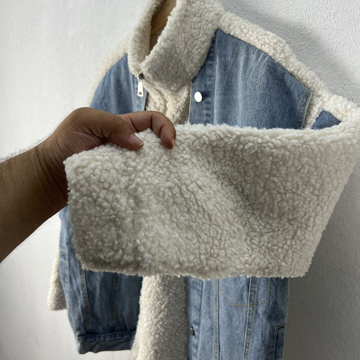 Japanese Brand RARE NANG9 DENIM PLUS FLEECE B3 STYLE JACKET Size US L / EU 52-54 / 3 - 8 Thumbnail