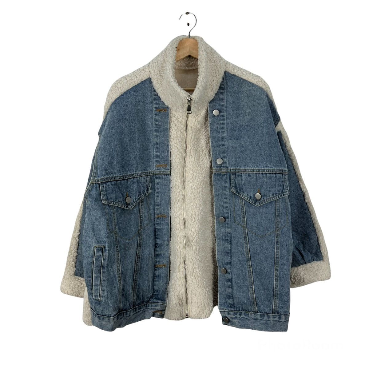 Japanese Brand RARE NANG9 DENIM PLUS FLEECE B3 STYLE JACKET Size US L / EU 52-54 / 3 - 1 Thumbnail