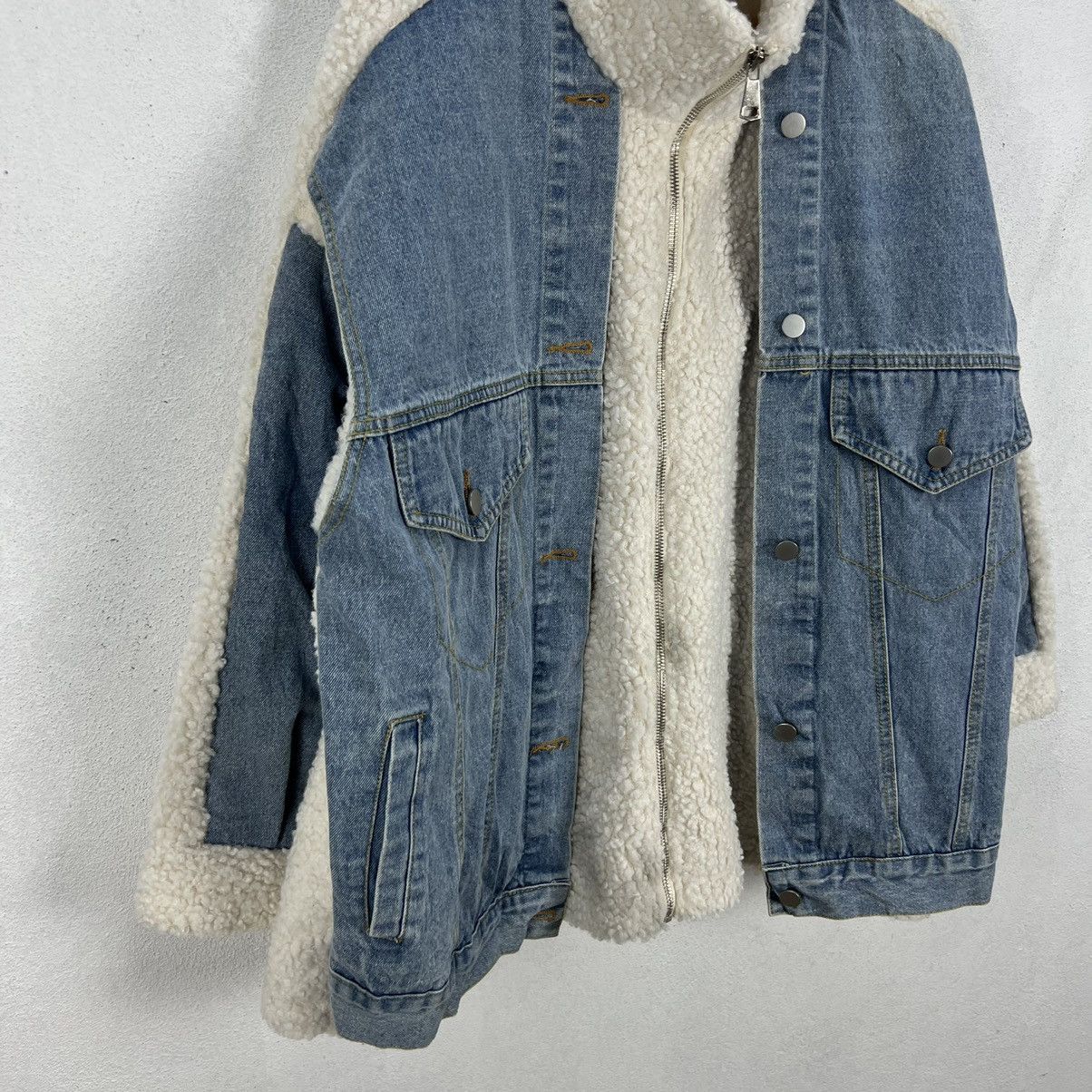 Japanese Brand RARE NANG9 DENIM PLUS FLEECE B3 STYLE JACKET Size US L / EU 52-54 / 3 - 5 Thumbnail
