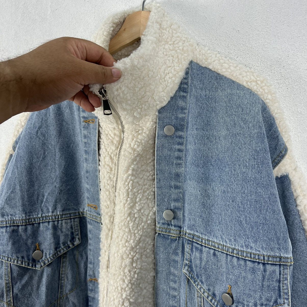 Japanese Brand RARE NANG9 DENIM PLUS FLEECE B3 STYLE JACKET Size US L / EU 52-54 / 3 - 7 Thumbnail