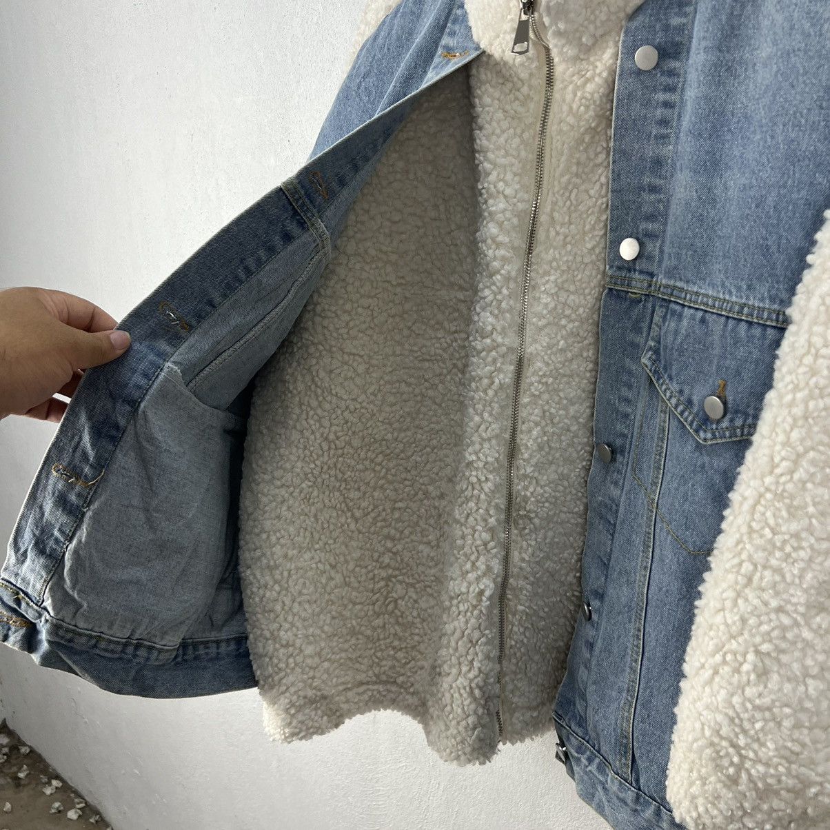 Japanese Brand RARE NANG9 DENIM PLUS FLEECE B3 STYLE JACKET Size US L / EU 52-54 / 3 - 10 Thumbnail