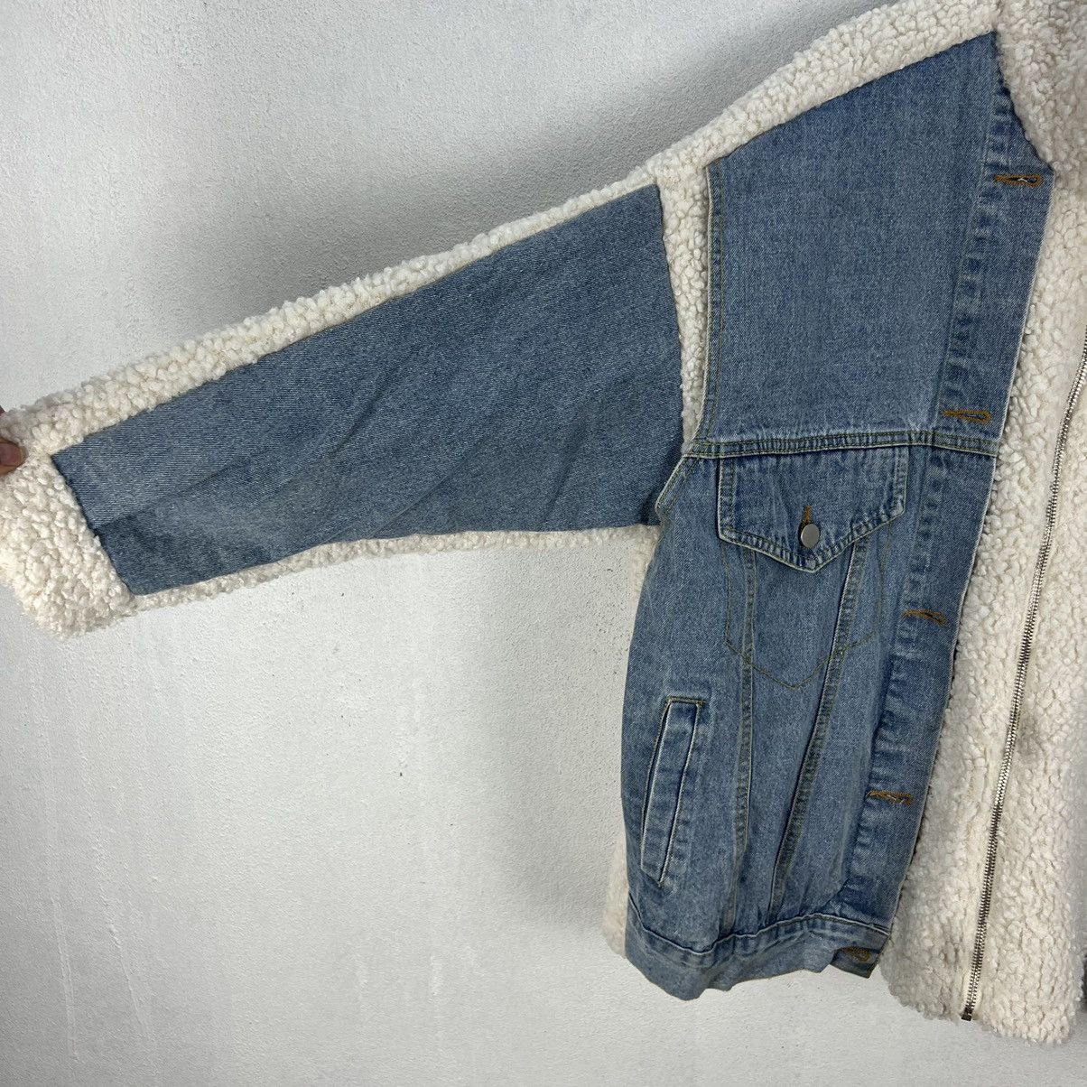 Japanese Brand RARE NANG9 DENIM PLUS FLEECE B3 STYLE JACKET Size US L / EU 52-54 / 3 - 6 Thumbnail