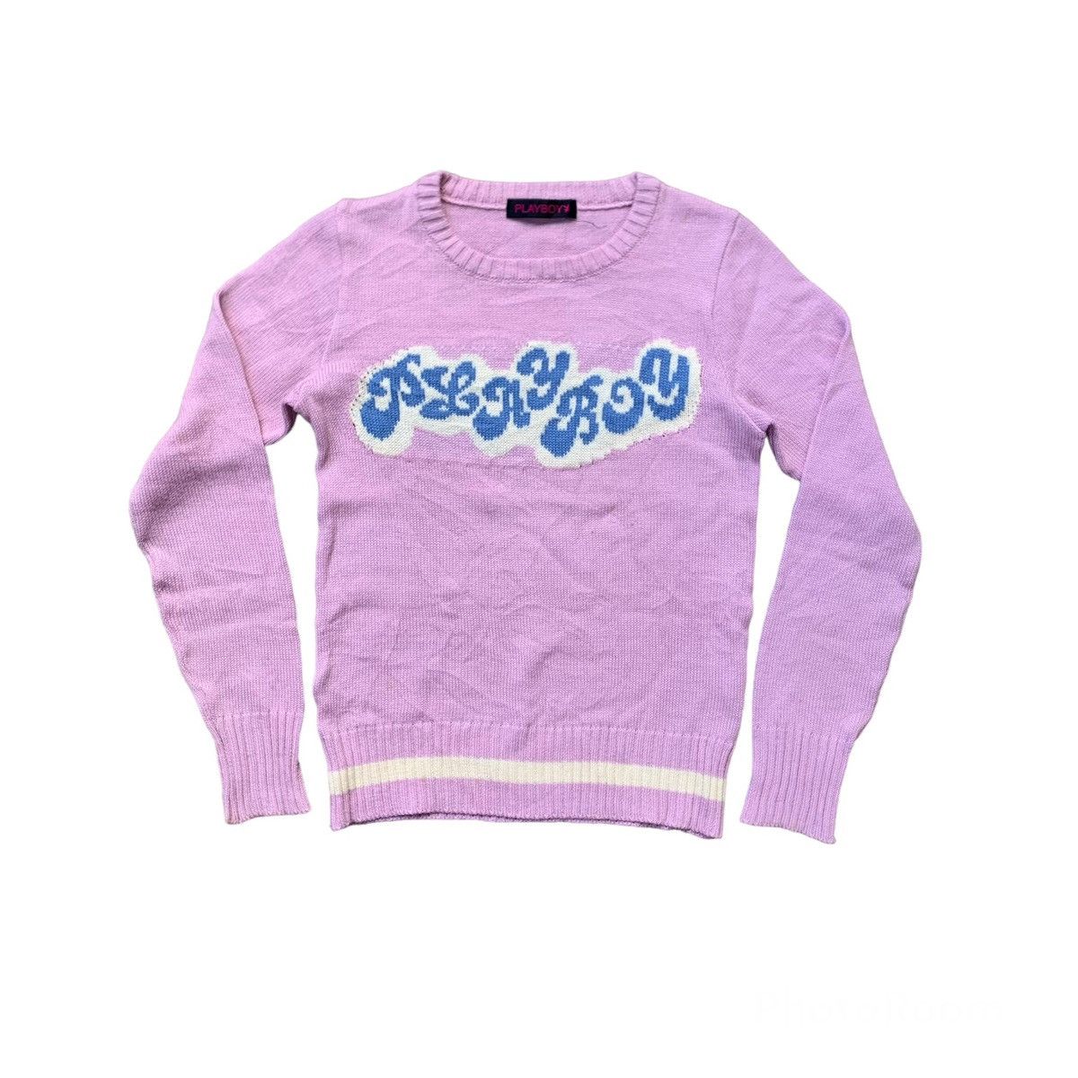 image of Vintage Play Boy X Lovers Rock Superlovers Big Logo Knitted in Pink, Women's (Size Medium)