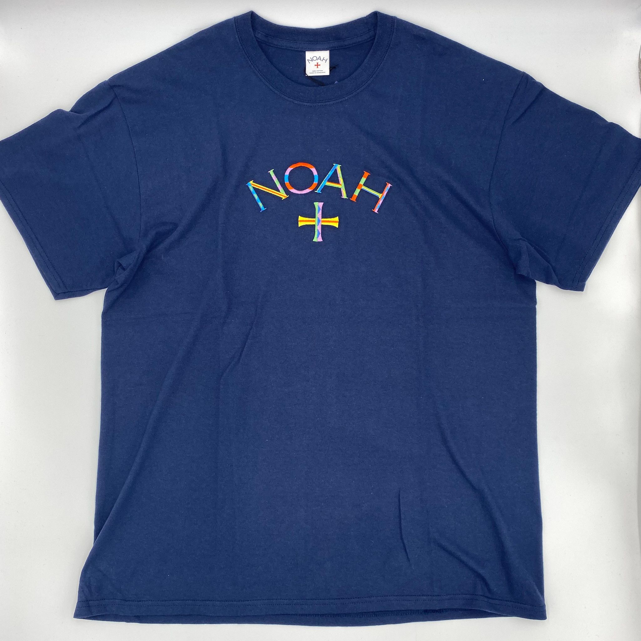 image of Noah Embroidered Core Logo Tee Navy • Xl, Men's