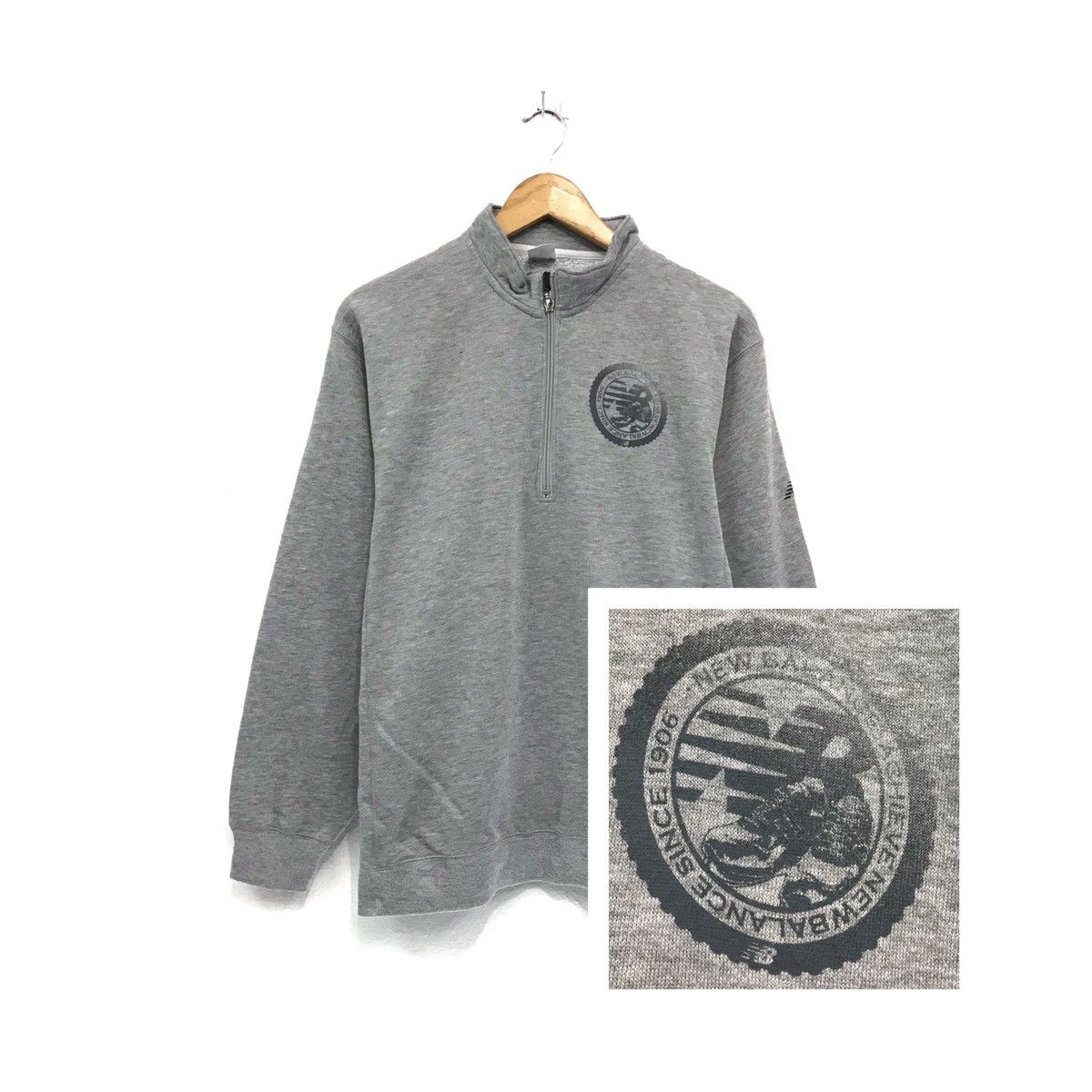 image of Vintage New Balance Sweatshirt in Grey, Men's (Size Medium)