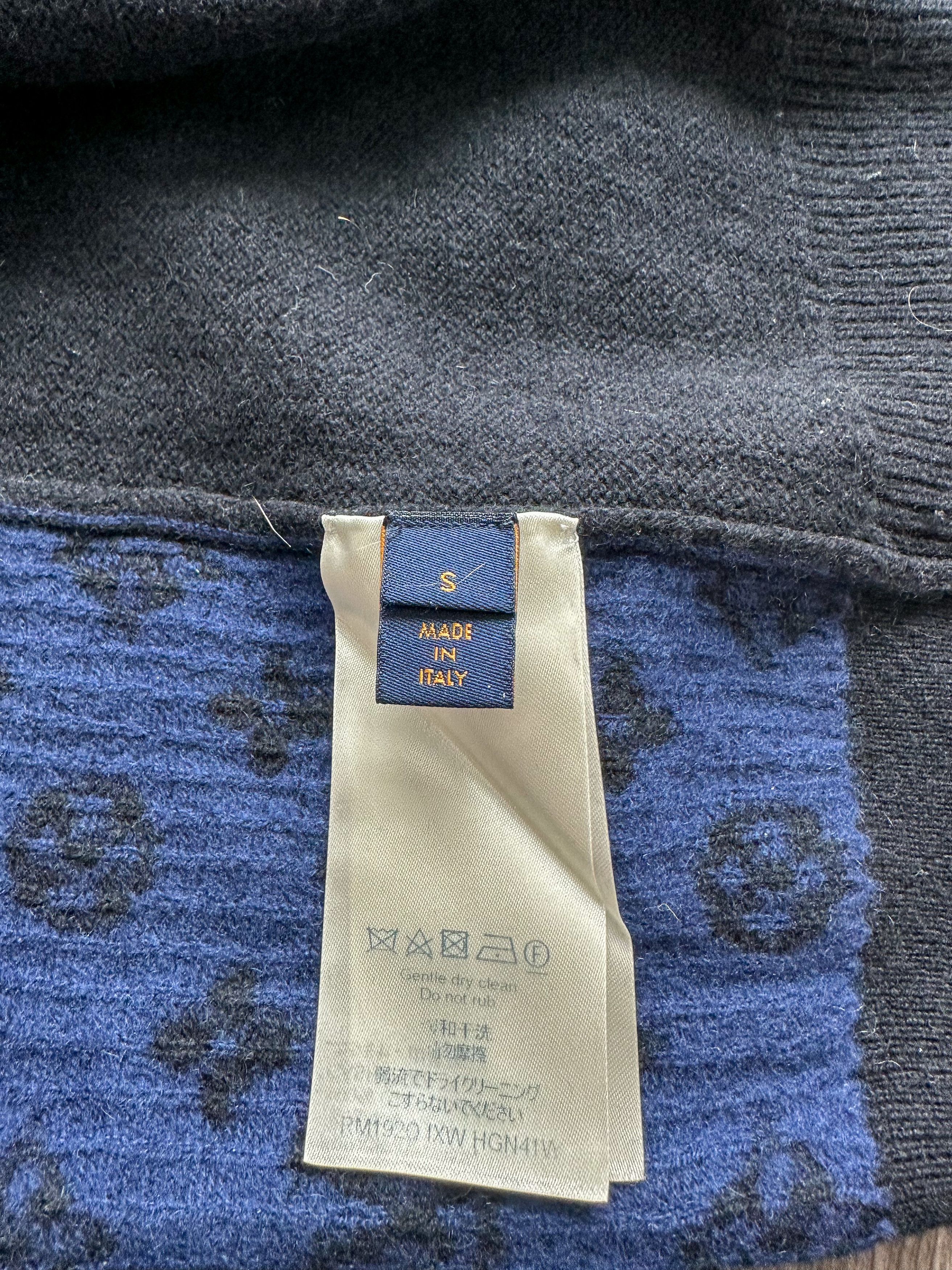 Louis Vuitton Louis Vuitton Black & Blue Half Monogram Cashmere Sweater Size US S / EU 44-46 / 1 - 4 Thumbnail