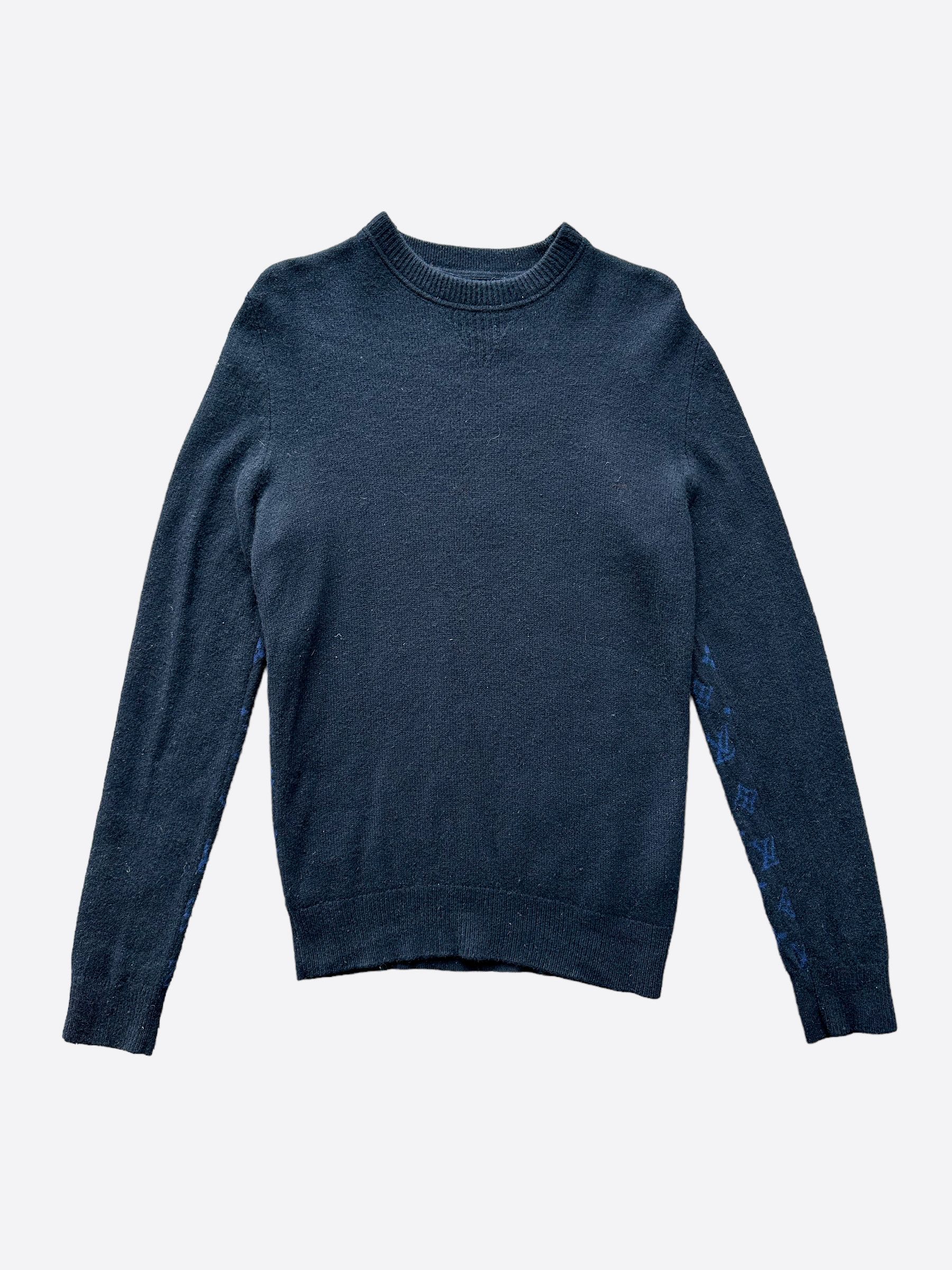Louis Vuitton Louis Vuitton Black & Blue Half Monogram Cashmere Sweater Size US S / EU 44-46 / 1 - 2 Thumbnail