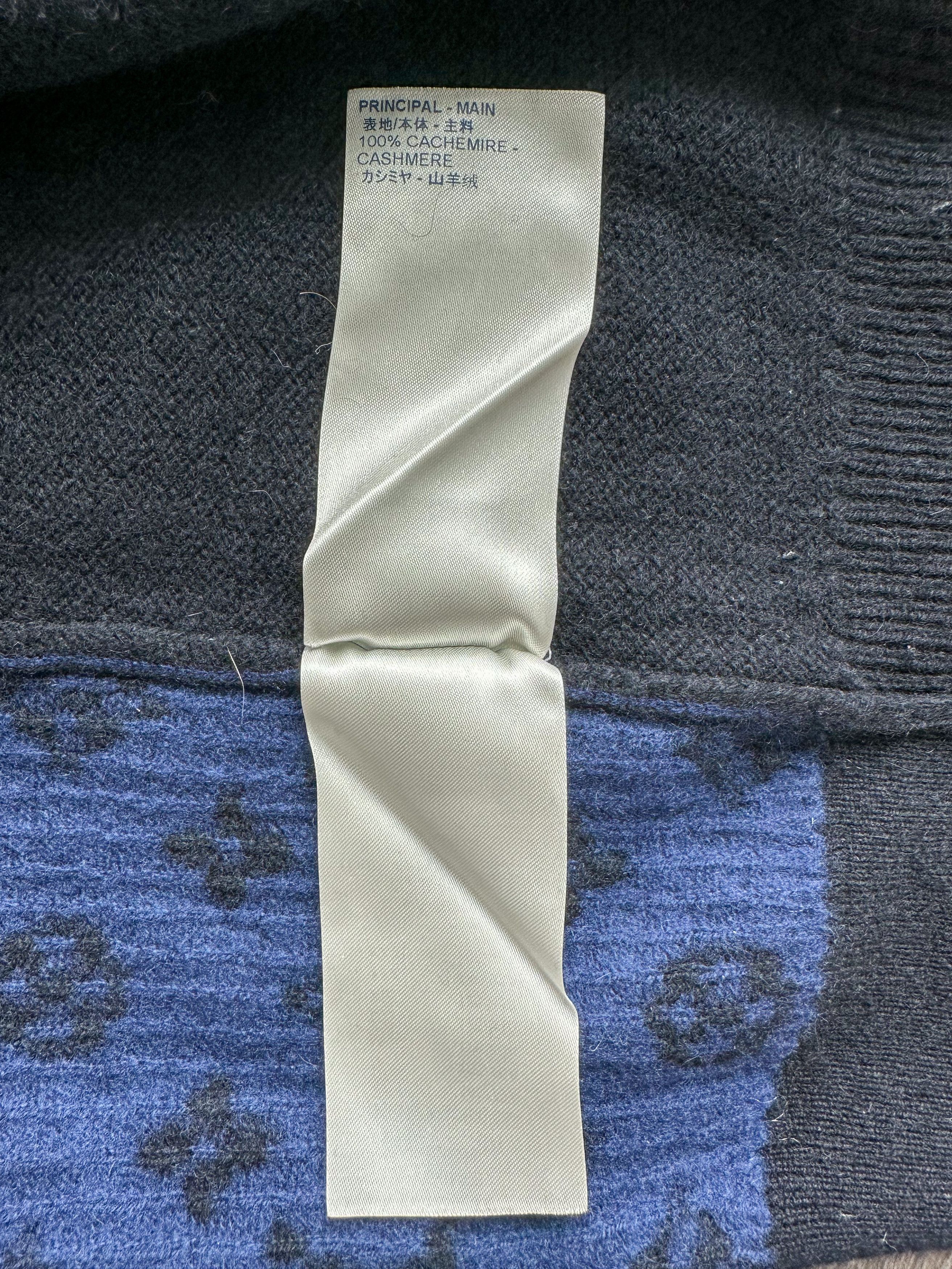 Louis Vuitton Louis Vuitton Black & Blue Half Monogram Cashmere Sweater Size US S / EU 44-46 / 1 - 5 Thumbnail