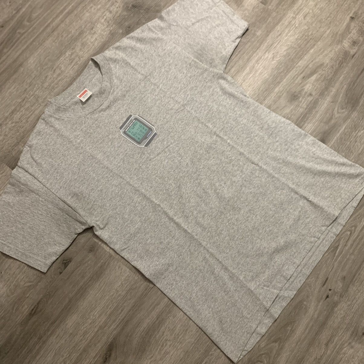 image of Supreme Casio Watch Tee 1998 in Grey, Men's (Size Large)