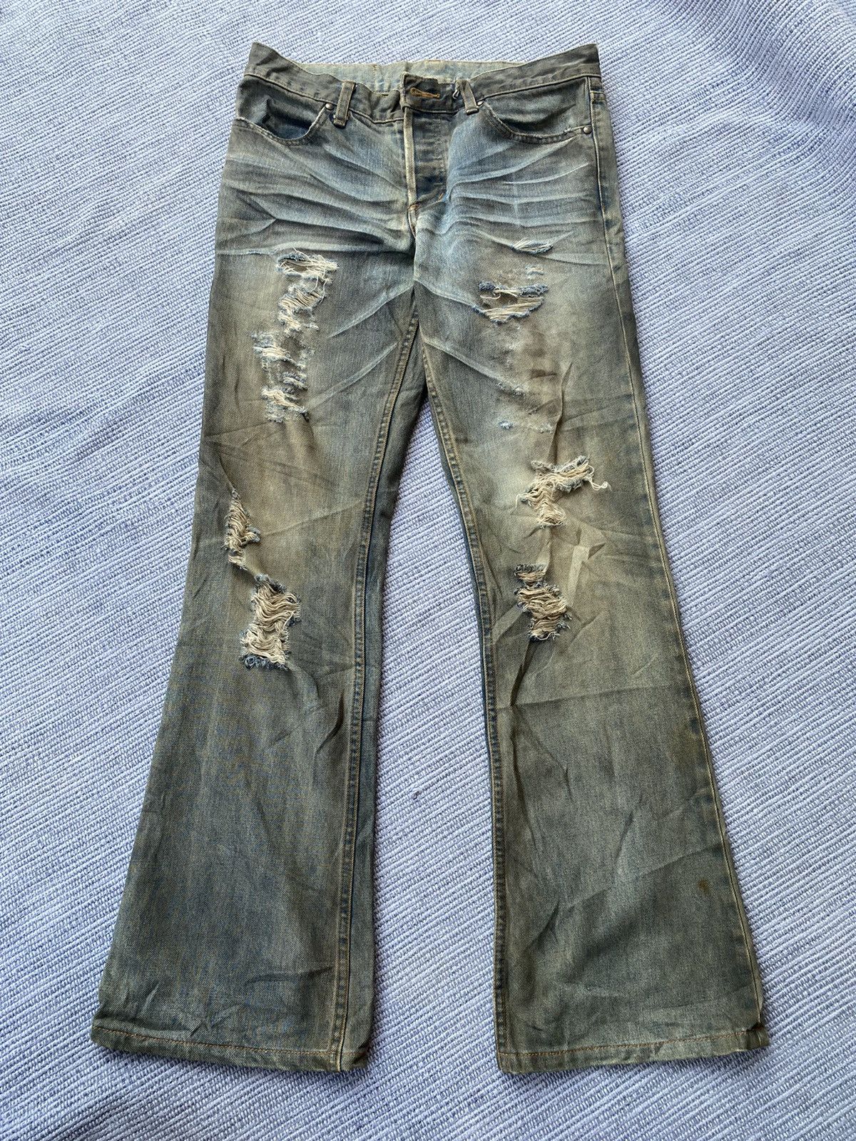 Japanese Brand shellac denim distress | Grailed