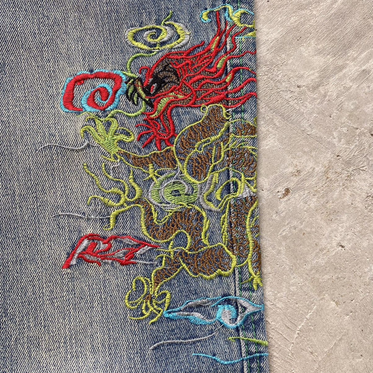 Japanese Brand × Vintage Vintage Japanese Jeans Embroidery Dragon Rare Design Size US 30 / EU 46 - 3 Thumbnail