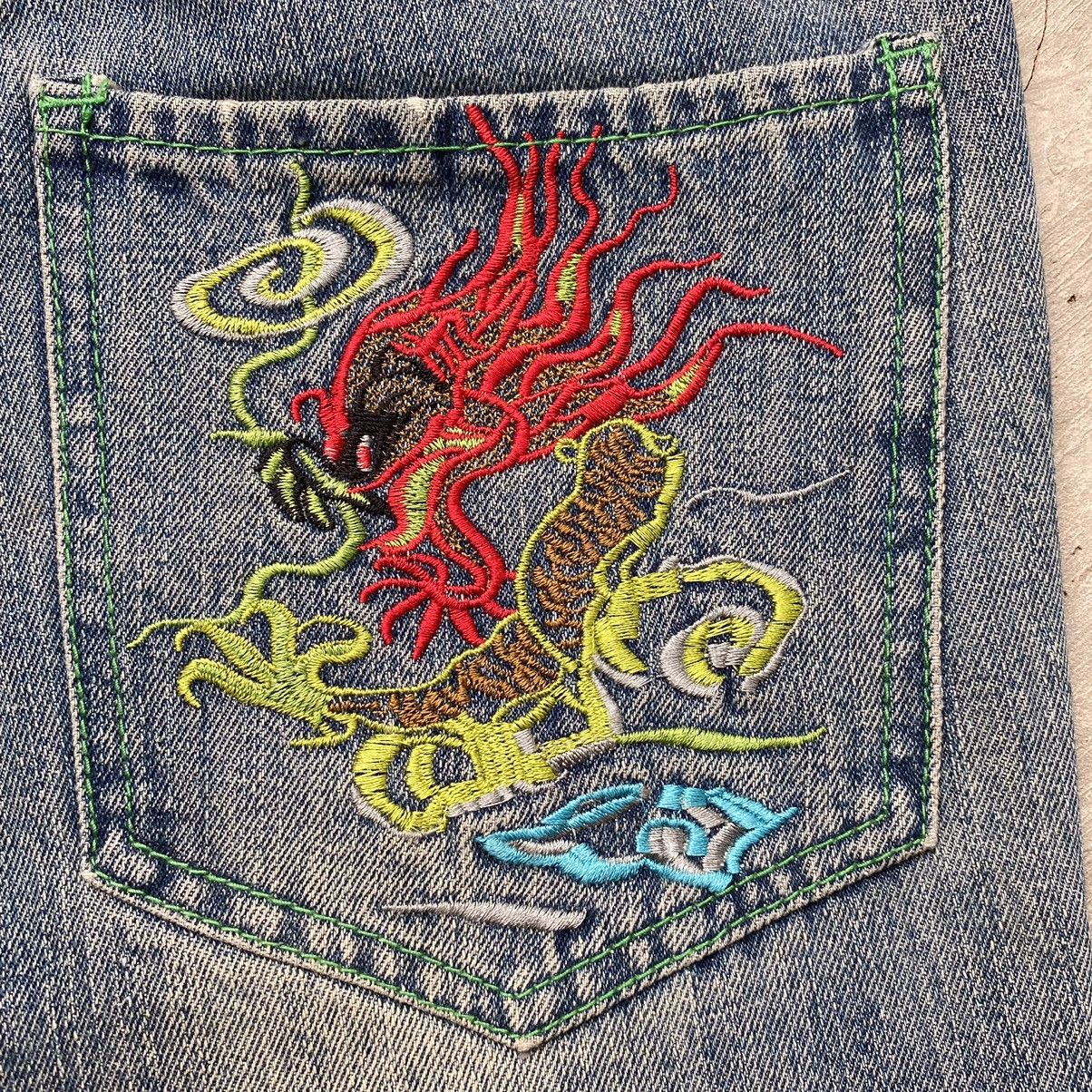 Japanese Brand × Vintage Vintage Japanese Jeans Embroidery Dragon Rare Design Size US 30 / EU 46 - 8 Thumbnail