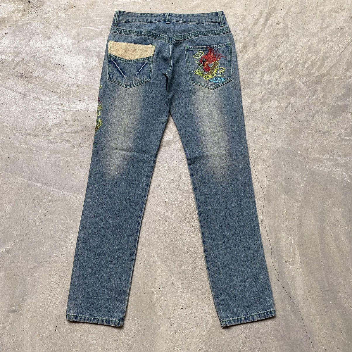 Japanese Brand × Vintage Vintage Japanese Jeans Embroidery Dragon Rare Design Size US 30 / EU 46 - 6 Thumbnail