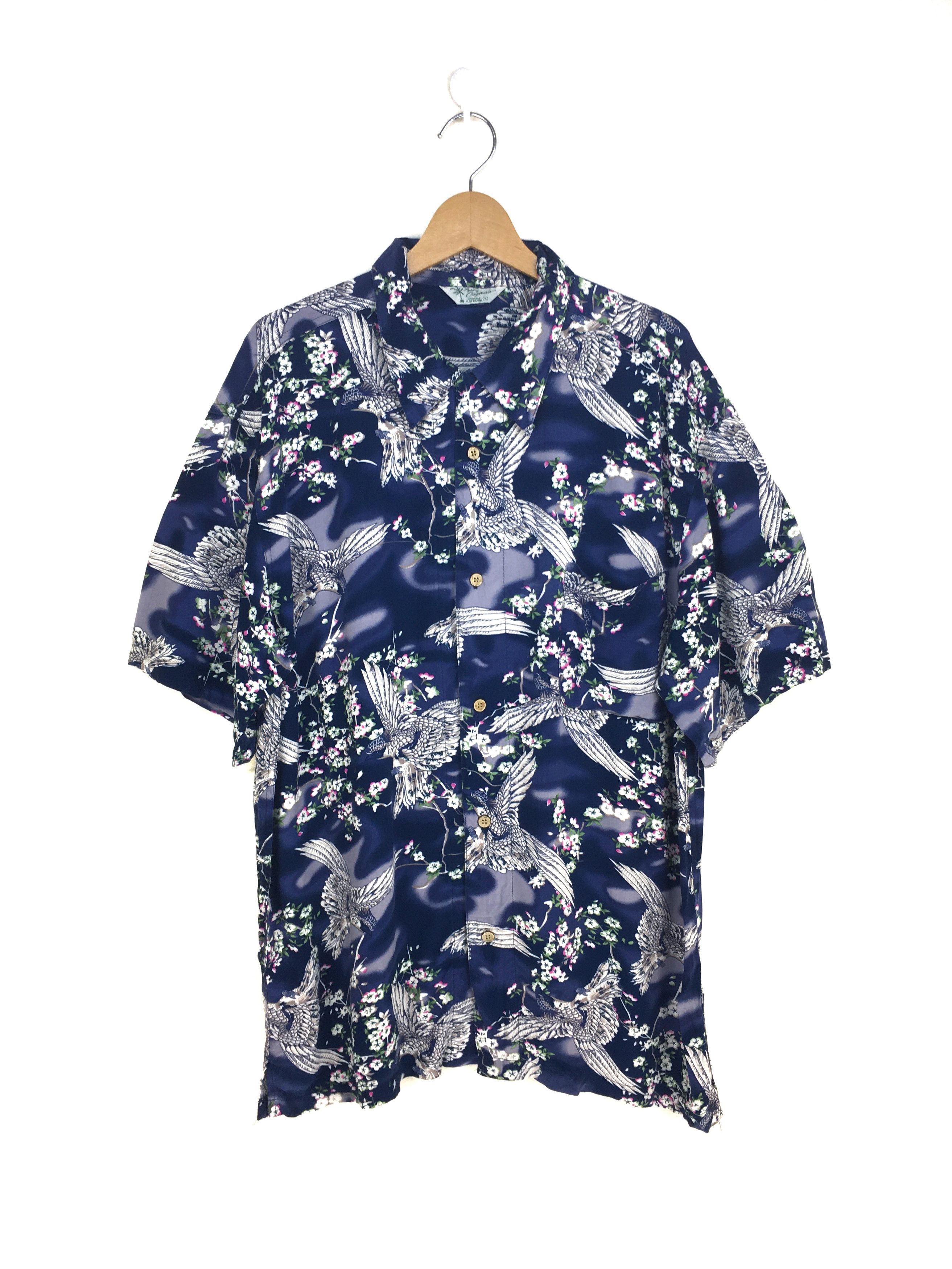 Japanese Brand Vintage Japanese Hawaiian Bird Blossom Shirt Size US XL / EU 56 / 4 - 2 Thumbnail