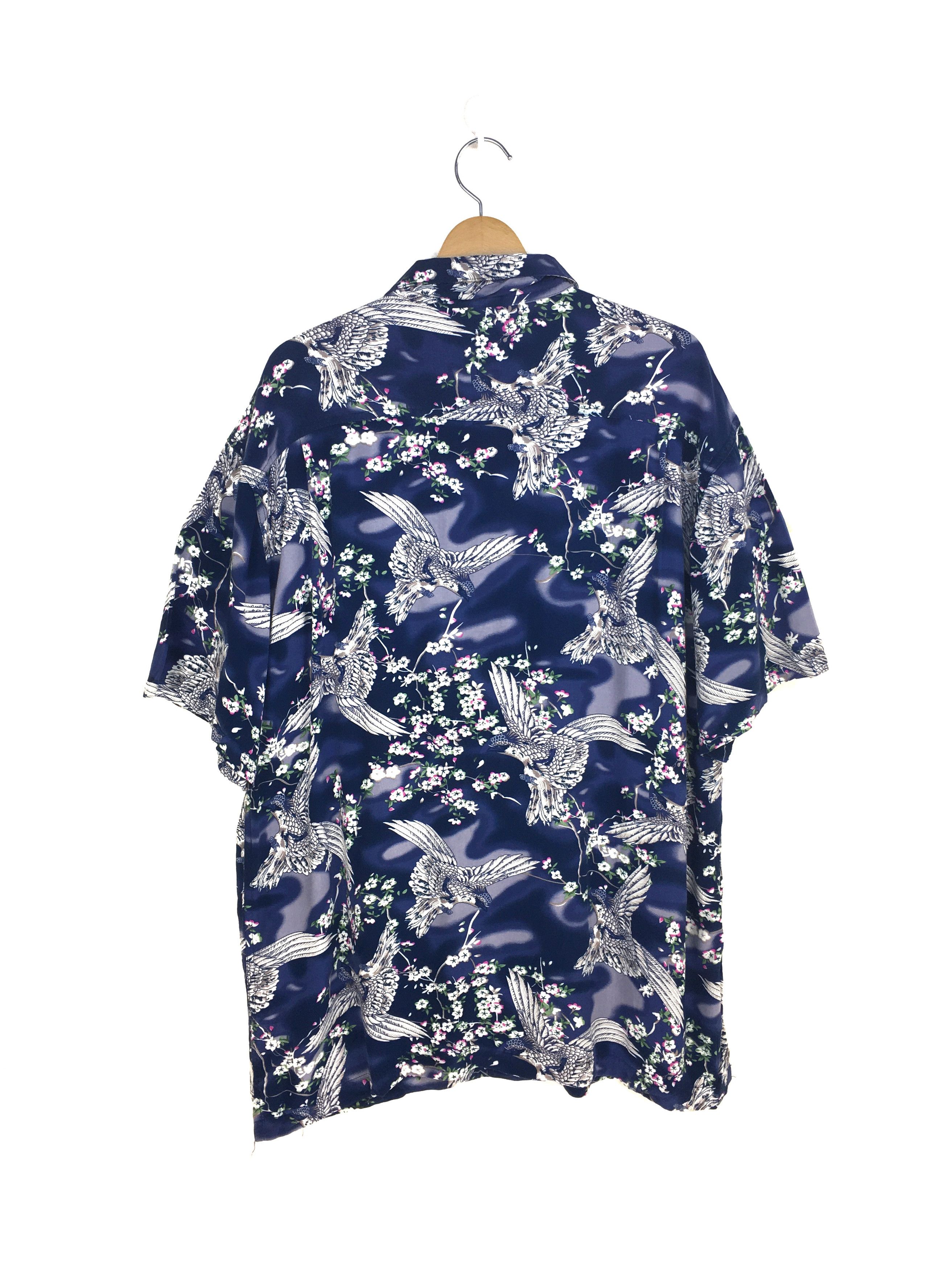 Japanese Brand Vintage Japanese Hawaiian Bird Blossom Shirt Size US XL / EU 56 / 4 - 7 Thumbnail