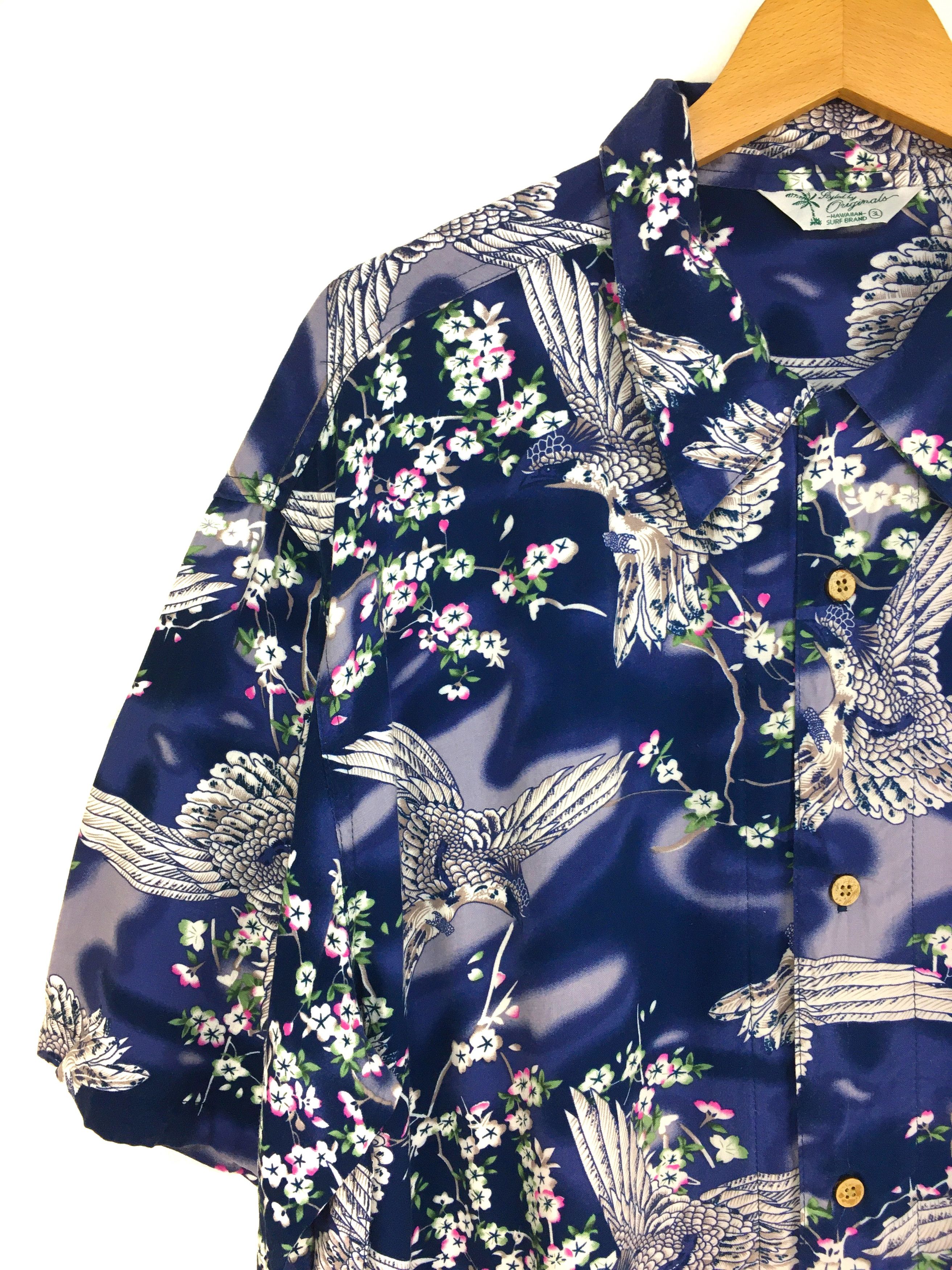 Japanese Brand Vintage Japanese Hawaiian Bird Blossom Shirt Size US XL / EU 56 / 4 - 1 Thumbnail