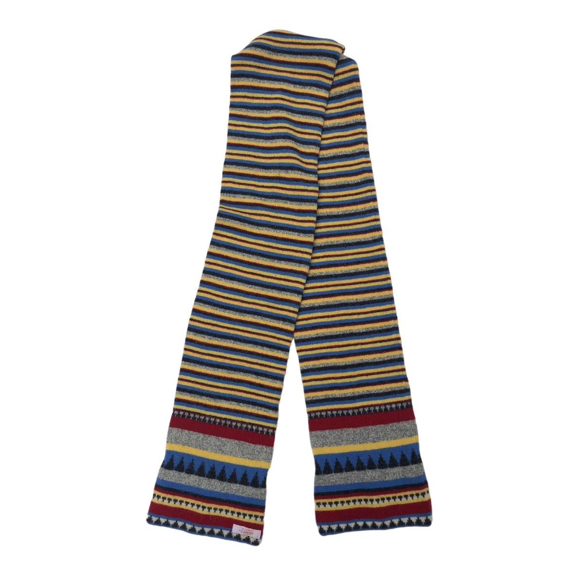 Blue Blue Japan 🔥H.R.MARKET Cashmere Multicolour Striped Scar Size ONE SIZE - 2 Thumbnail