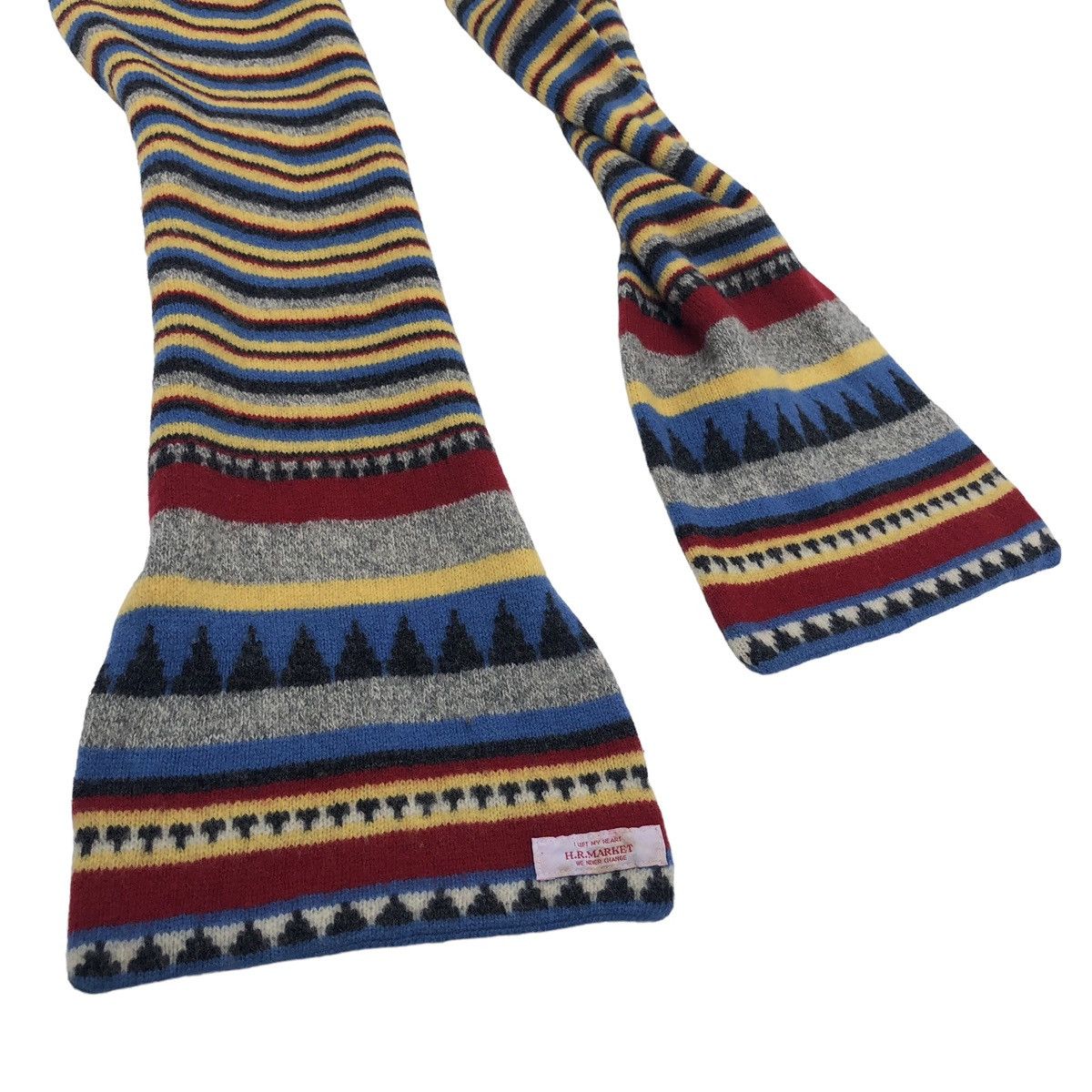 Blue Blue Japan 🔥H.R.MARKET Cashmere Multicolour Striped Scar Size ONE SIZE - 3 Thumbnail