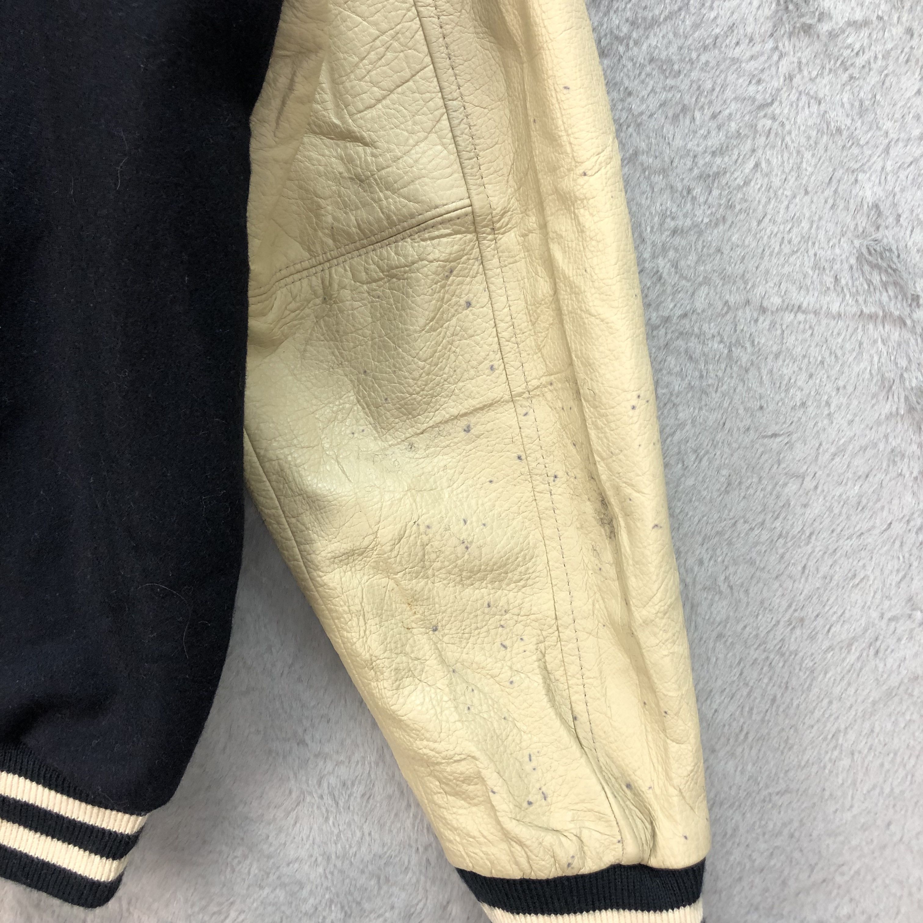 Japanese Brand KENT Big Logo Wool Leather Varsity Jacket #4889-31 Size US XL / EU 56 / 4 - 20 Thumbnail