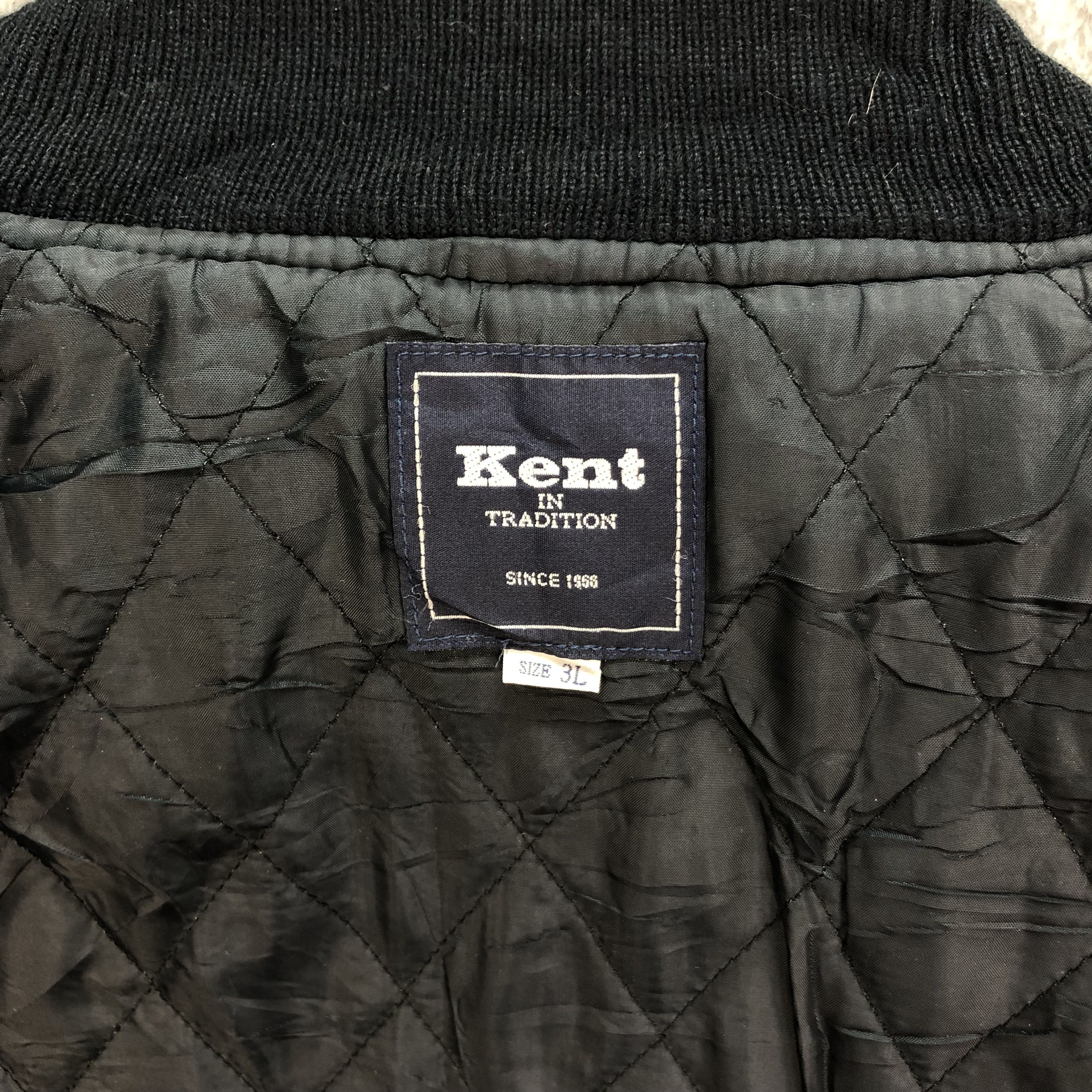 Japanese Brand KENT Big Logo Wool Leather Varsity Jacket #4889-31 Size US XL / EU 56 / 4 - 11 Thumbnail