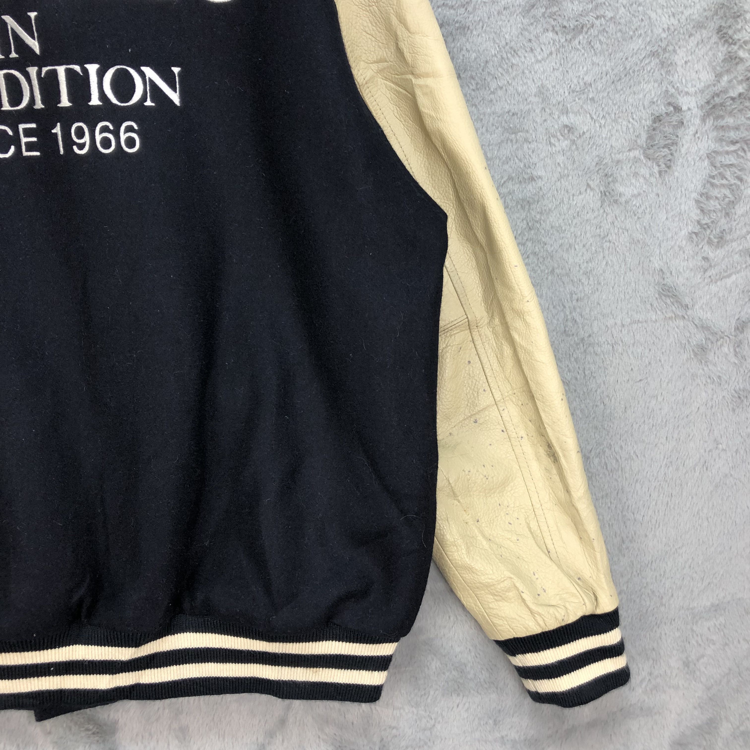 Japanese Brand KENT Big Logo Wool Leather Varsity Jacket #4889-31 Size US XL / EU 56 / 4 - 19 Thumbnail