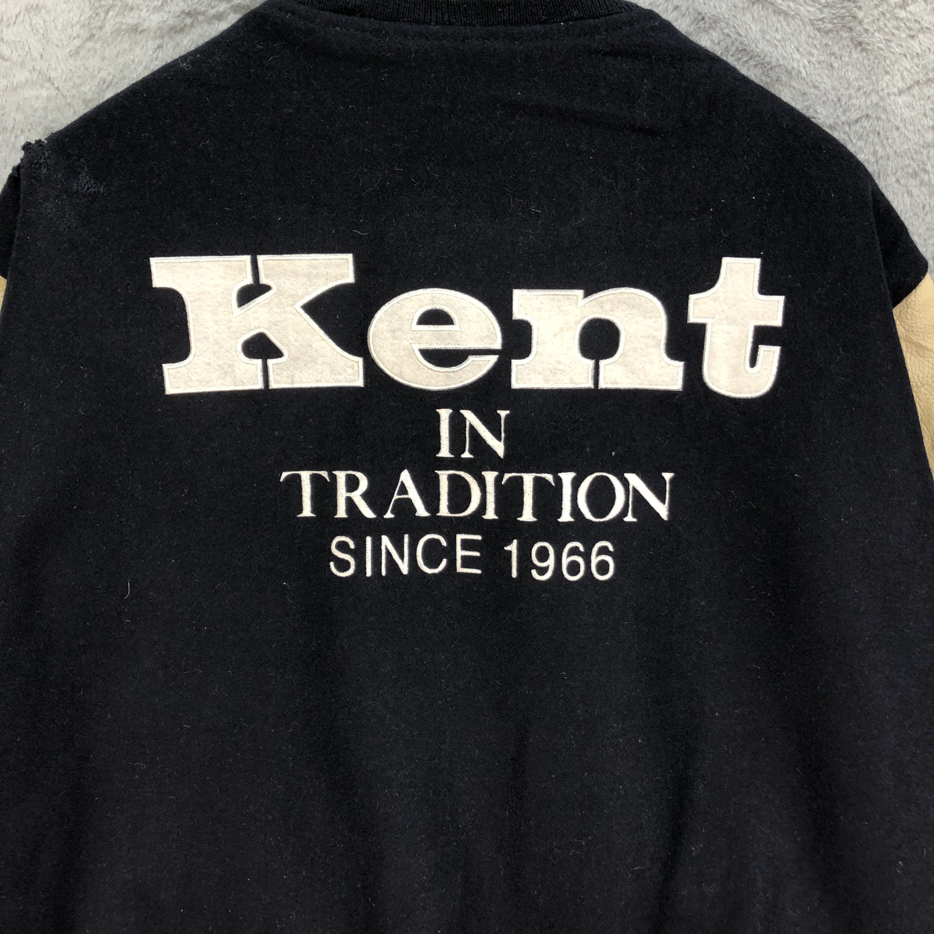 Japanese Brand KENT Big Logo Wool Leather Varsity Jacket #4889-31 Size US XL / EU 56 / 4 - 15 Thumbnail
