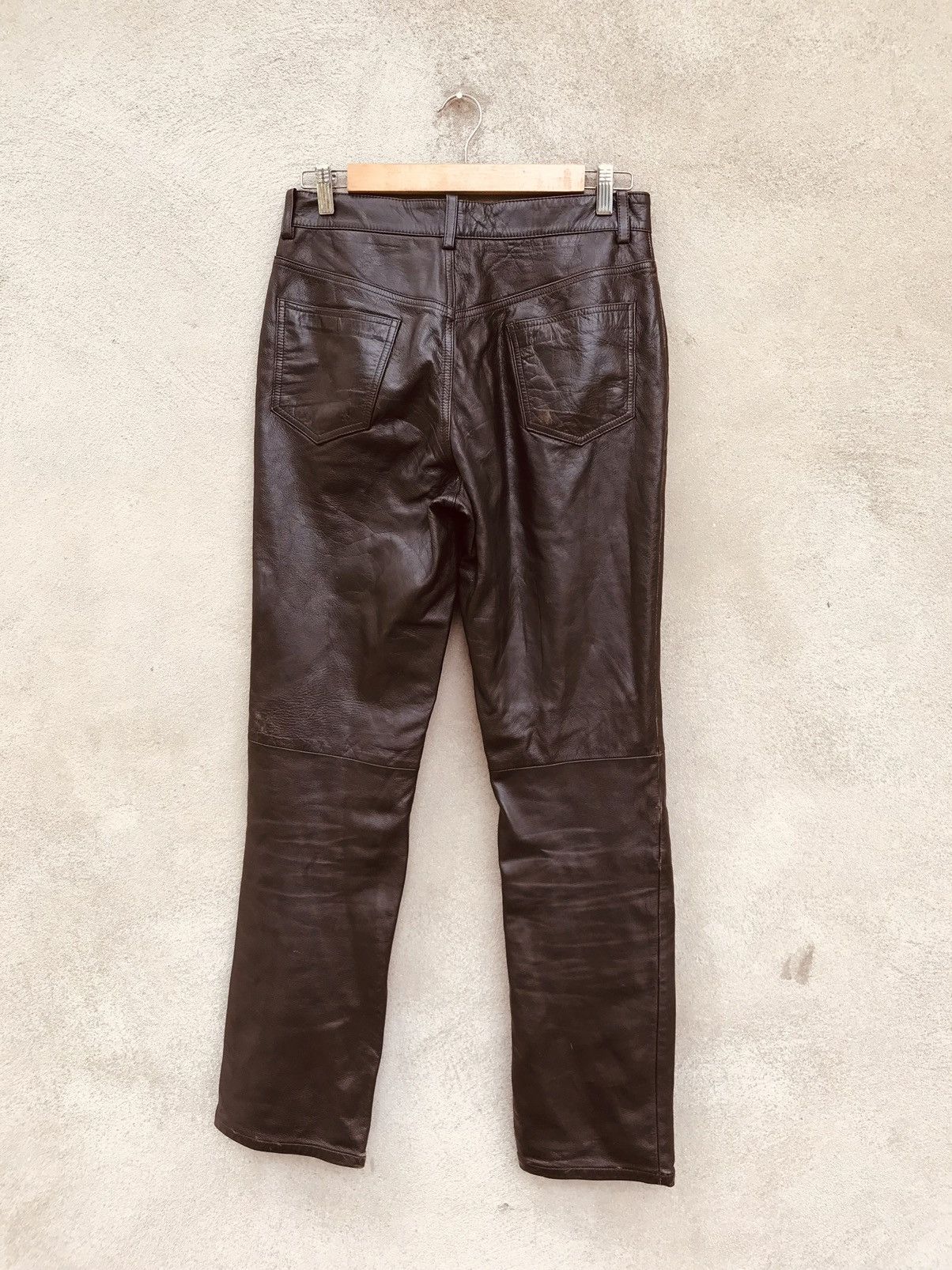 Designer × Yohji Yamamoto RARE TOKYO FASHION AAR YOHJI YAMAMOTO LEATHER PANTS Size US 30 / EU 46 - 5 Thumbnail