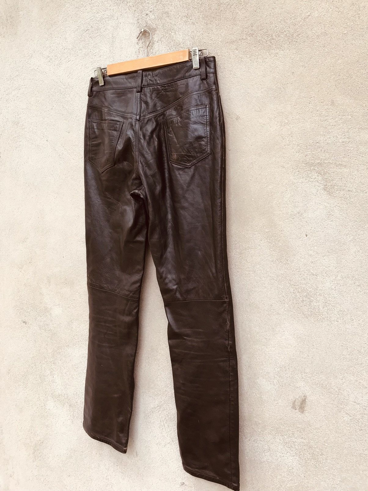 Designer × Yohji Yamamoto RARE TOKYO FASHION AAR YOHJI YAMAMOTO LEATHER PANTS Size US 30 / EU 46 - 6 Thumbnail