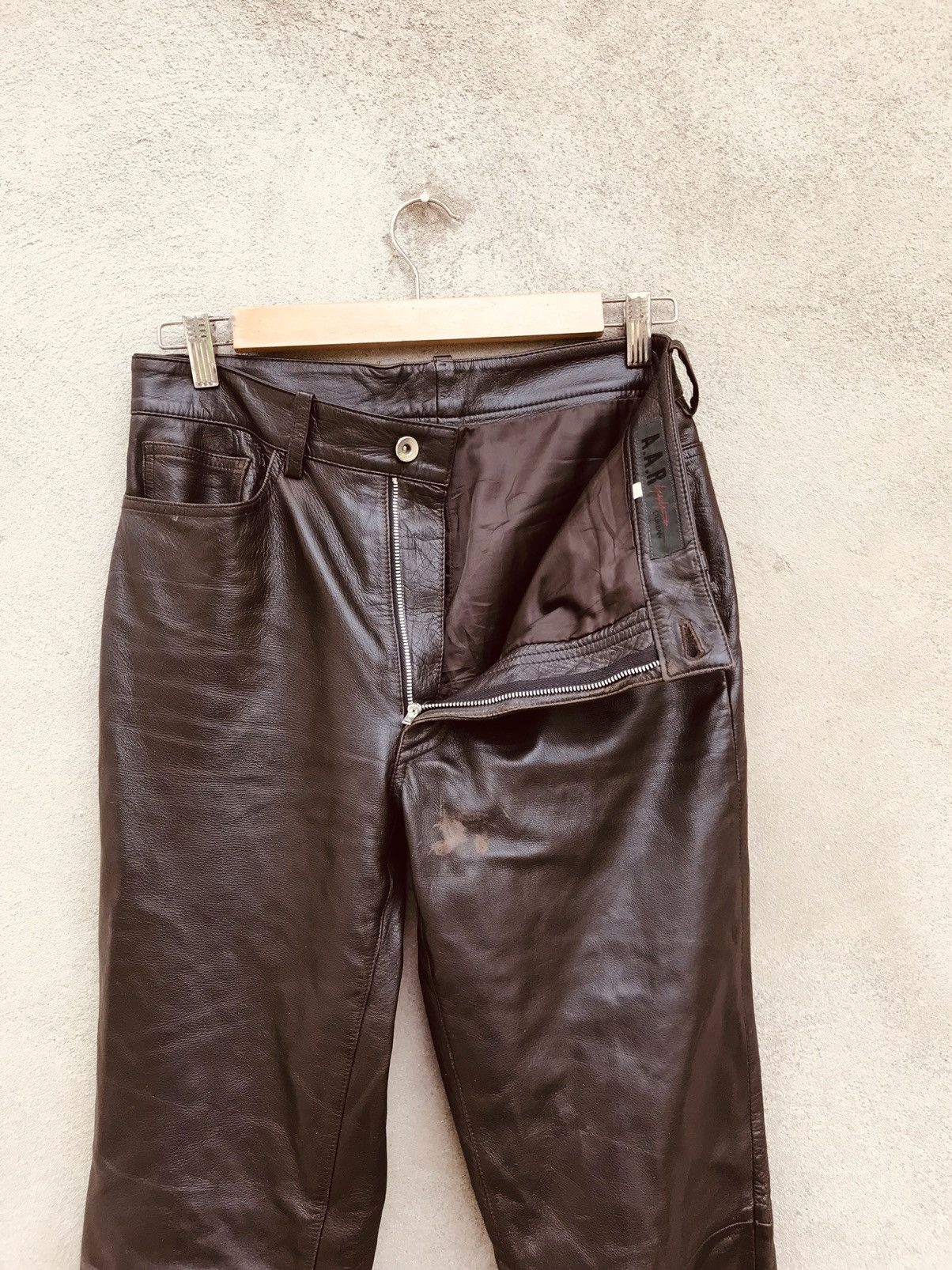 Designer × Yohji Yamamoto RARE TOKYO FASHION AAR YOHJI YAMAMOTO LEATHER PANTS Size US 30 / EU 46 - 11 Thumbnail