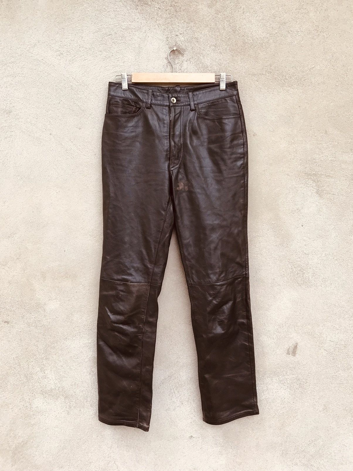 Designer × Yohji Yamamoto RARE TOKYO FASHION AAR YOHJI YAMAMOTO LEATHER PANTS Size US 30 / EU 46 - 4 Thumbnail