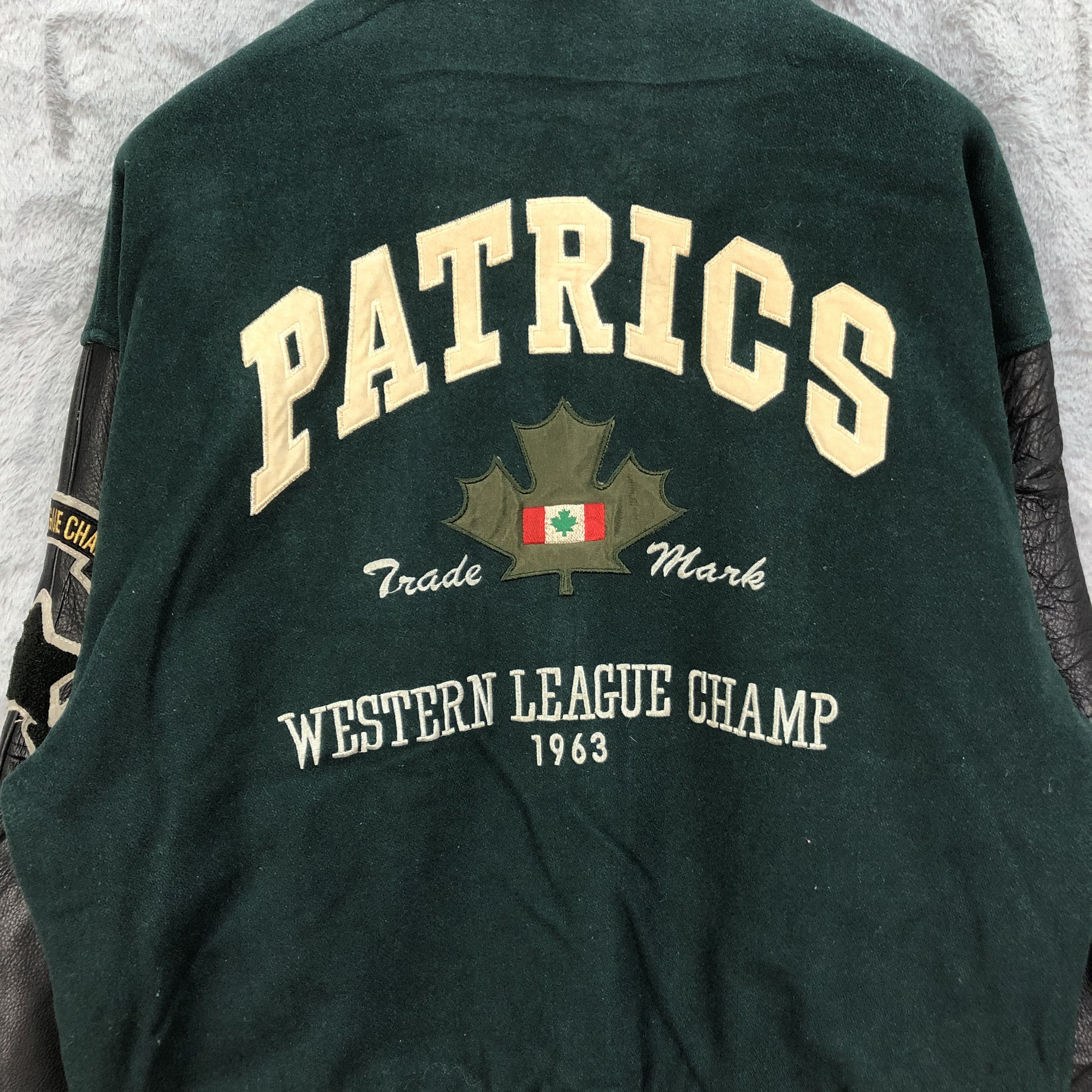 Vintage PATRICS VANCOUVER Sleeve Leather Varsity Jacket #4916-27 Size US L / EU 52-54 / 3 - 2 Thumbnail