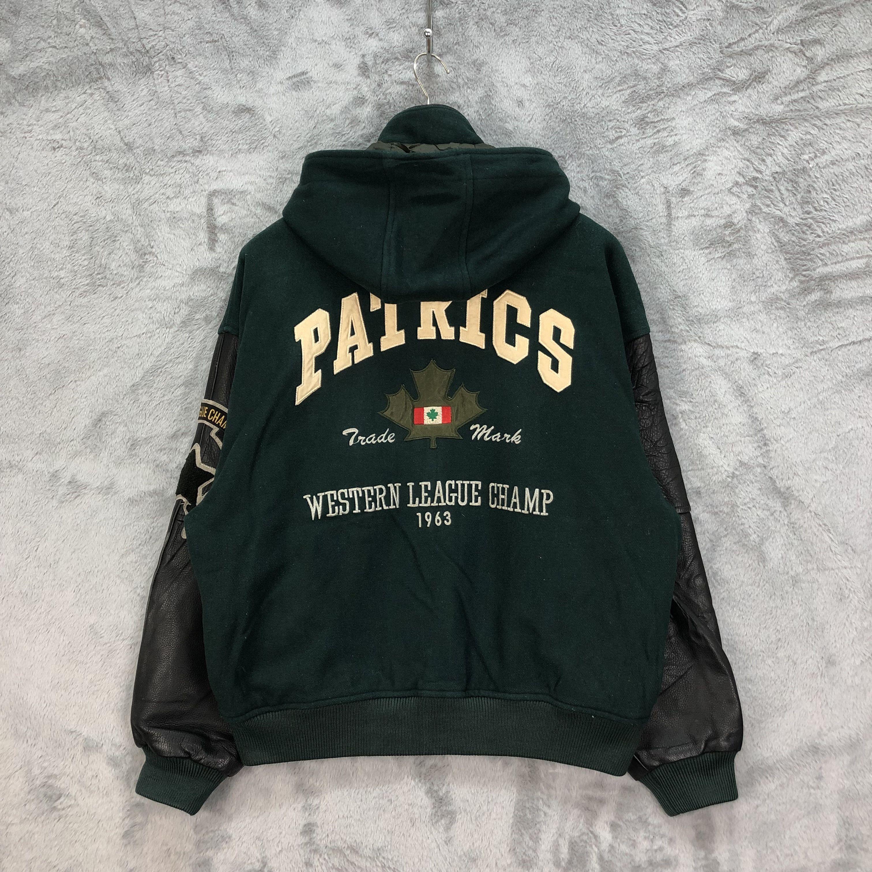 Vintage PATRICS VANCOUVER Sleeve Leather Varsity Jacket #4916-27 Size US L / EU 52-54 / 3 - 1 Thumbnail