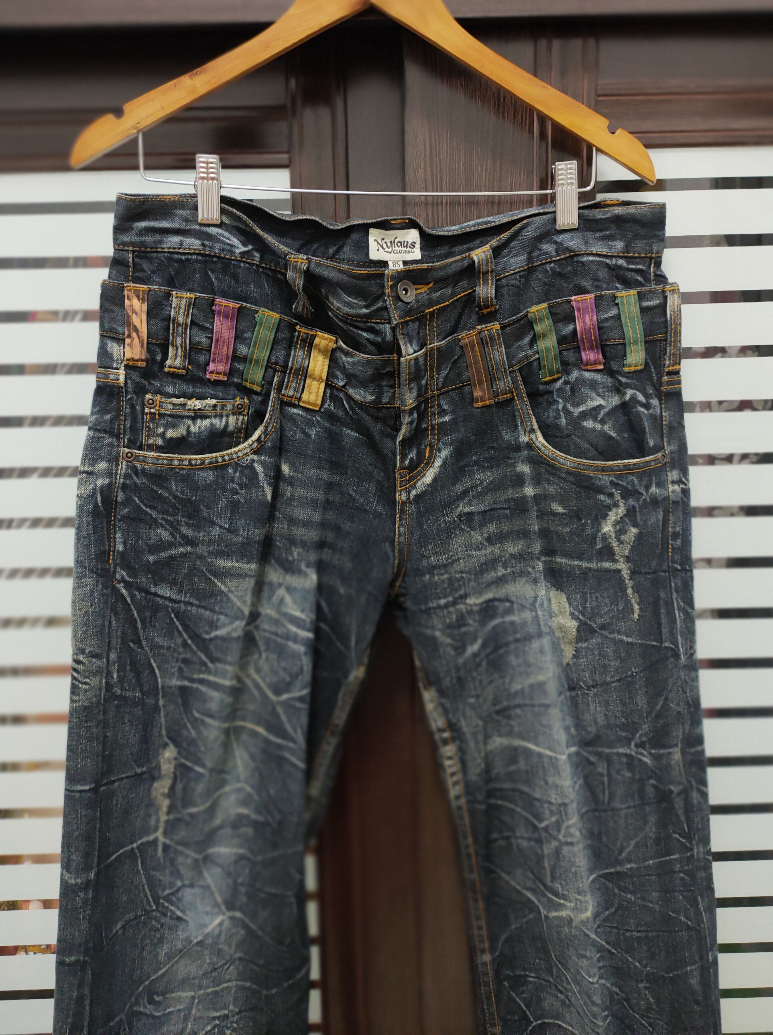 Japanese Brand 🔥Flared🔥Nylous Clothing Double Waist🔥 Size US 35 - 1 Thumbnail
