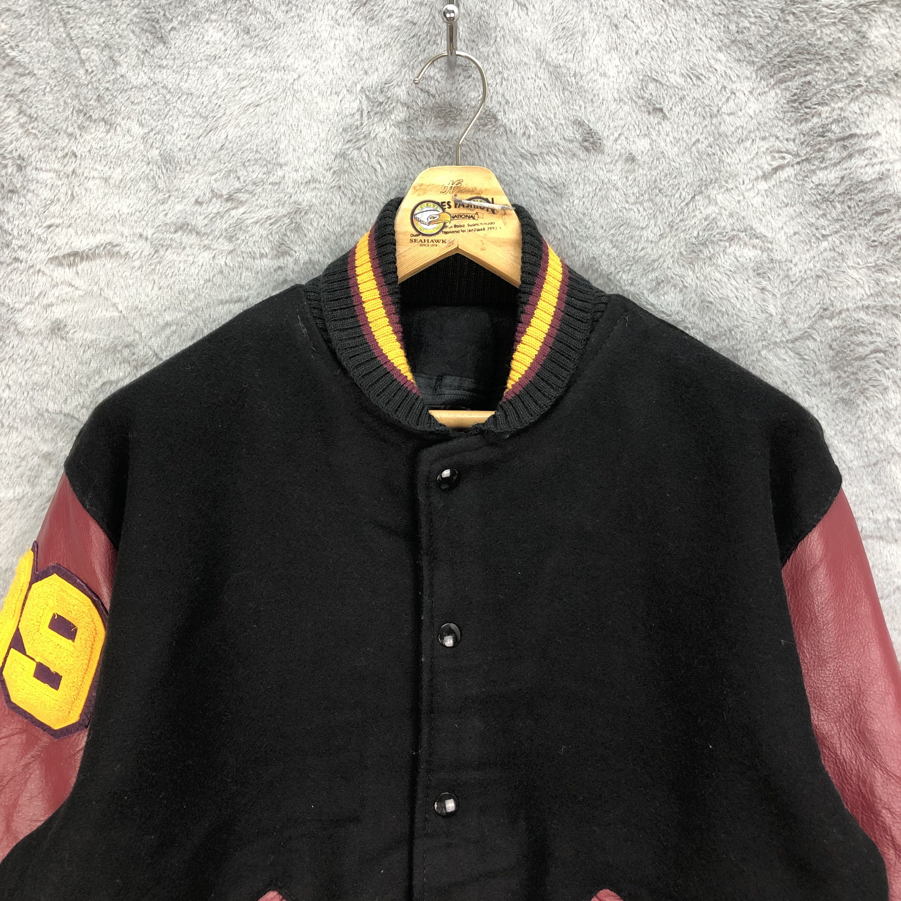 Delong Vintage DeLONG 09 Wool Leather Varsity Jackets #4824-172 Size US L / EU 52-54 / 3 - 2 Thumbnail