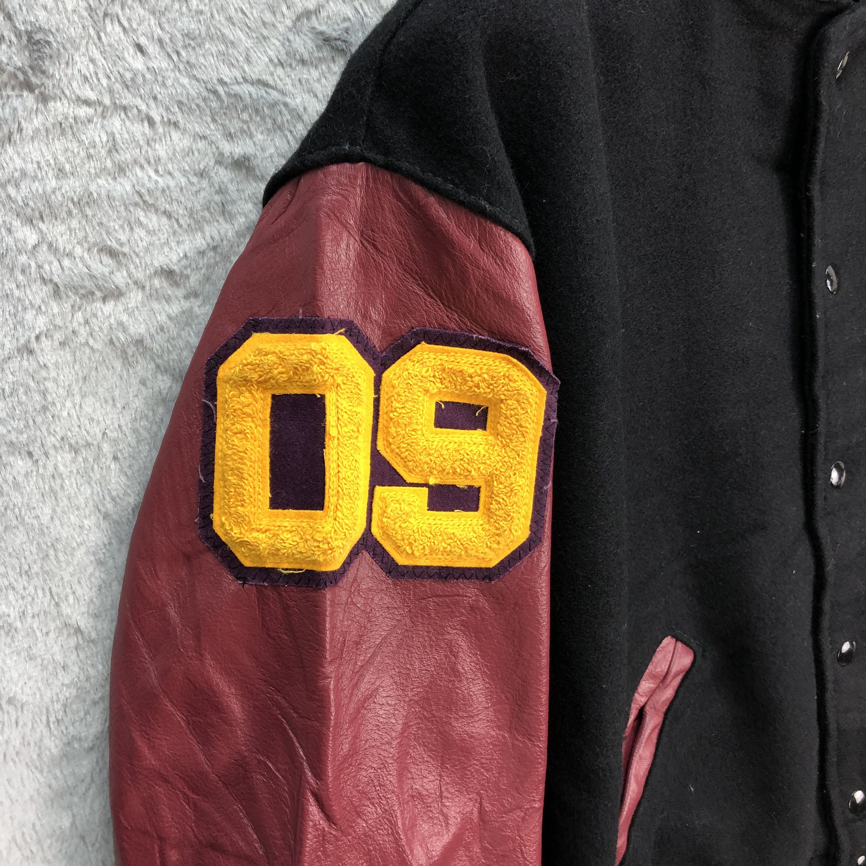 Delong Vintage DeLONG 09 Wool Leather Varsity Jackets #4824-172 Size US L / EU 52-54 / 3 - 5 Thumbnail