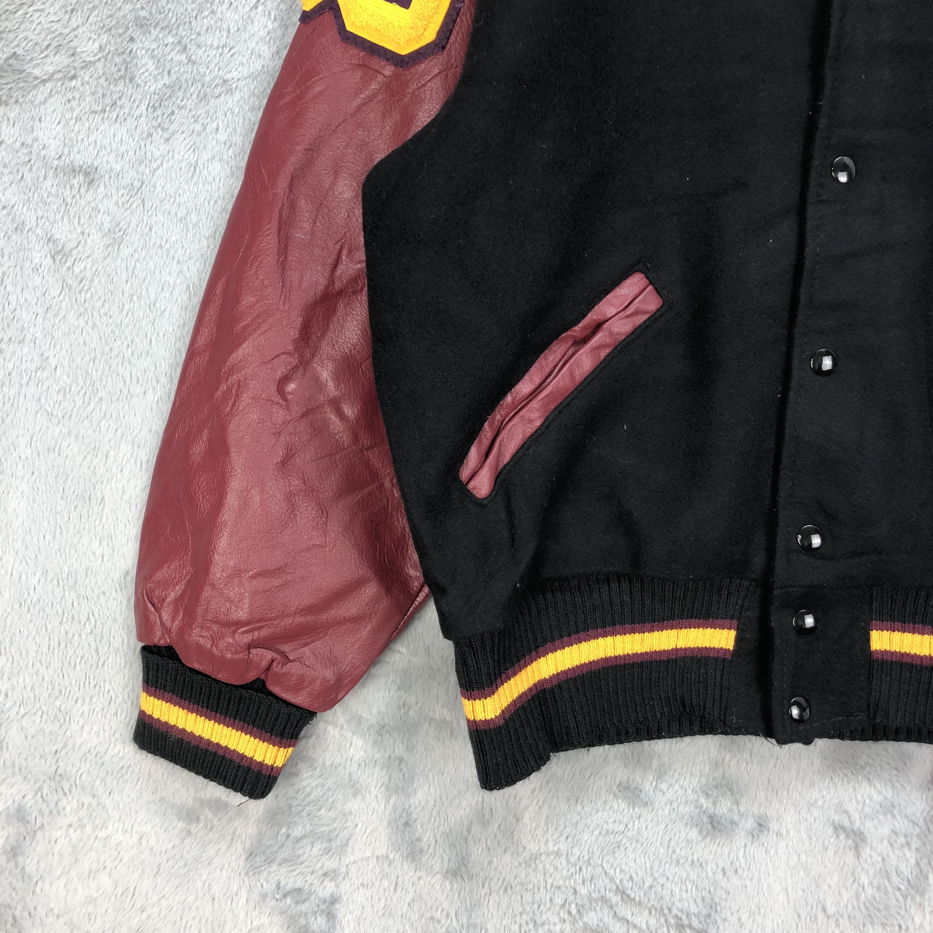 Delong Vintage DeLONG 09 Wool Leather Varsity Jackets #4824-172 Size US L / EU 52-54 / 3 - 4 Thumbnail